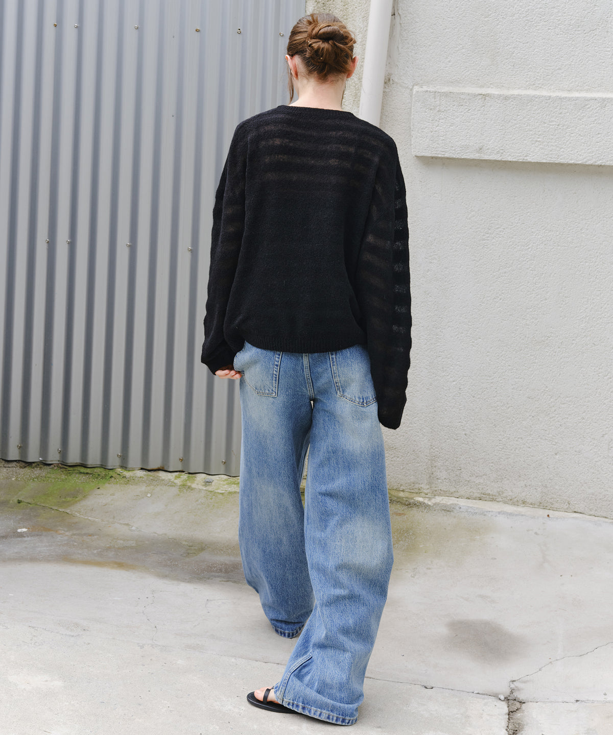 「9月下旬出荷予定」Washed Wide Straight Denim Pants