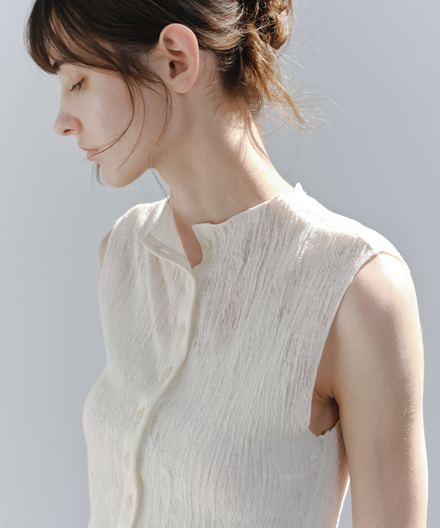 「7月上旬～中旬出荷」Textured Knit Sleeveless Top