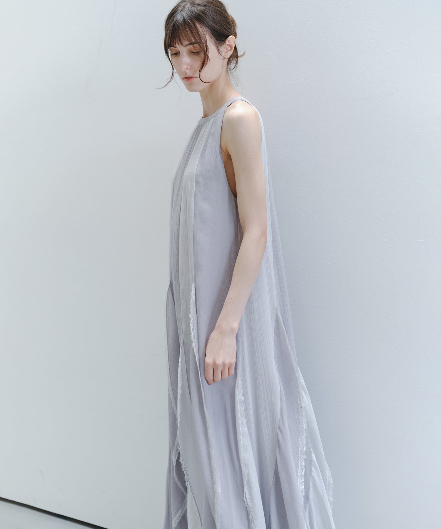 「6月上旬～中旬出荷」Color Block Layered Sleeveless Dress