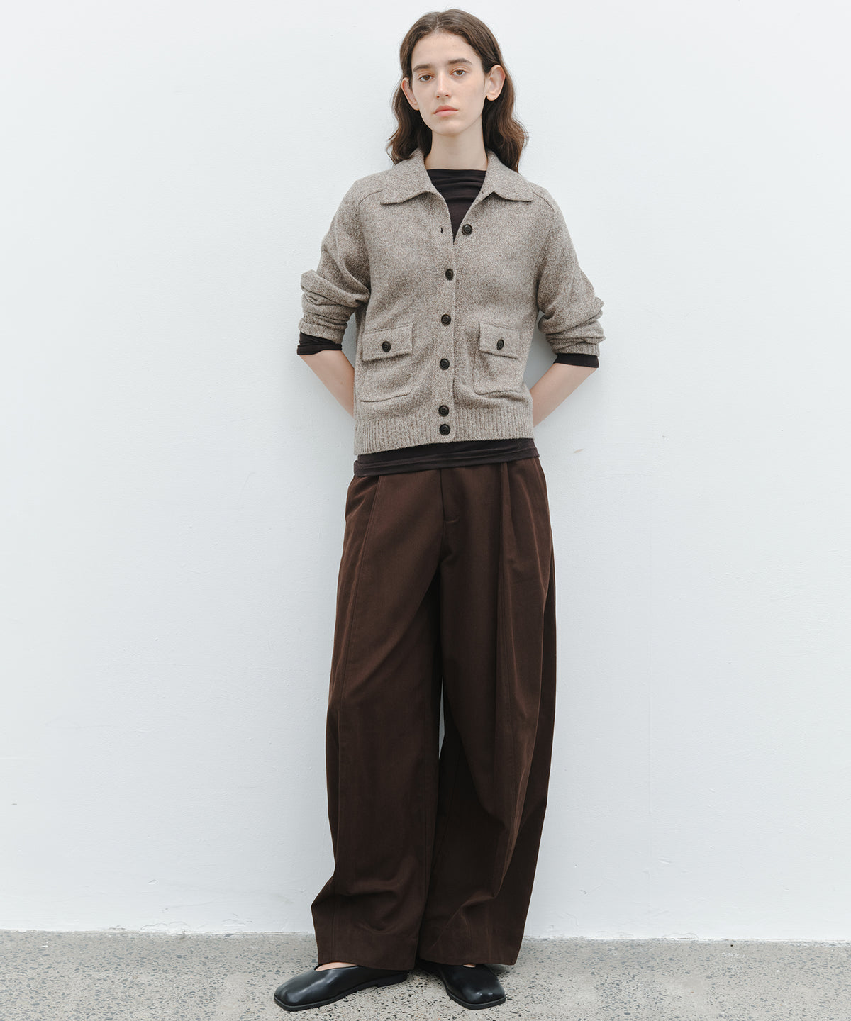 「10月下旬出荷予定」Back Elastic Wide Straight Pants