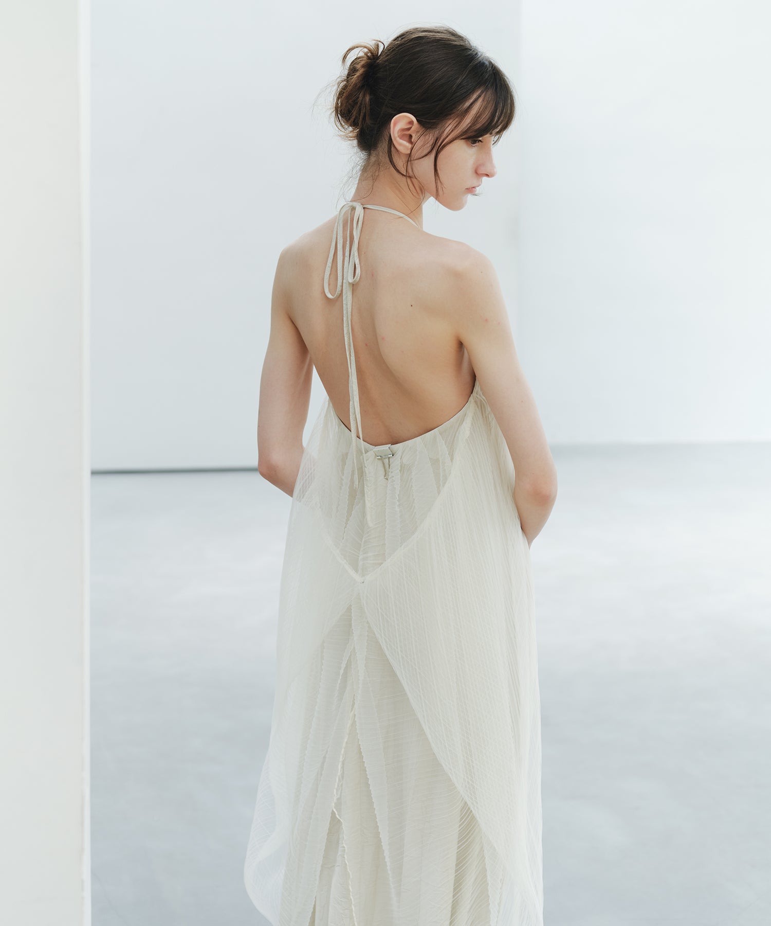「6月上旬～中旬出荷」Sheer Pleated Cocoon Dress
