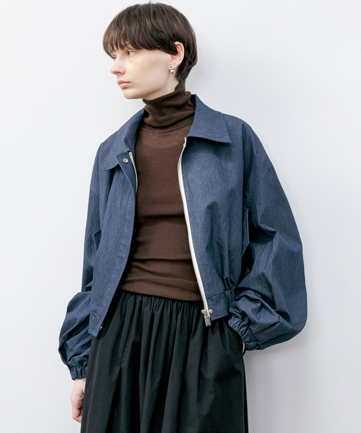 Balloon Sleeve Cropped Blouson