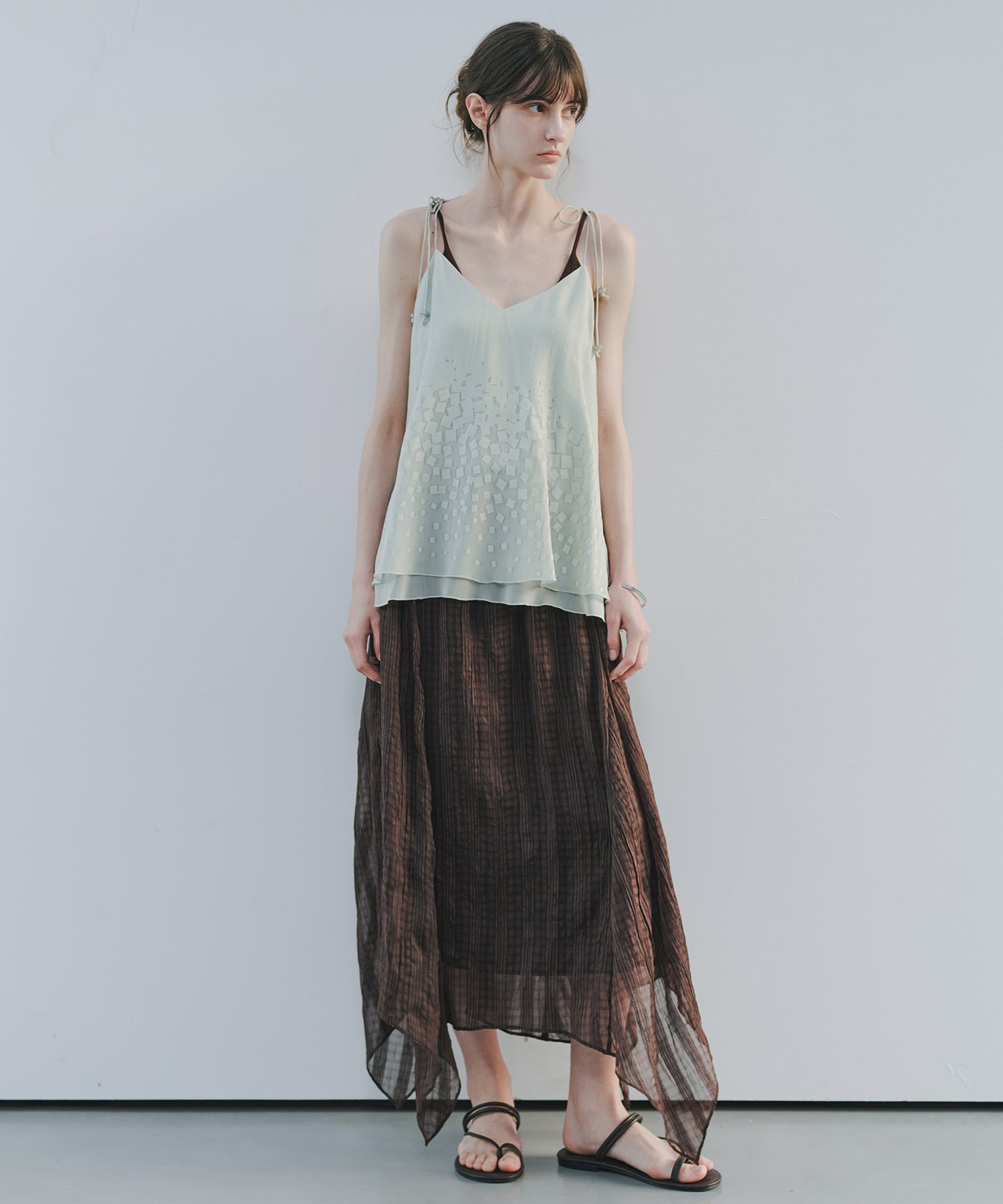 「7月中旬～下旬出荷」Gradient Square Sheer Camisole Top