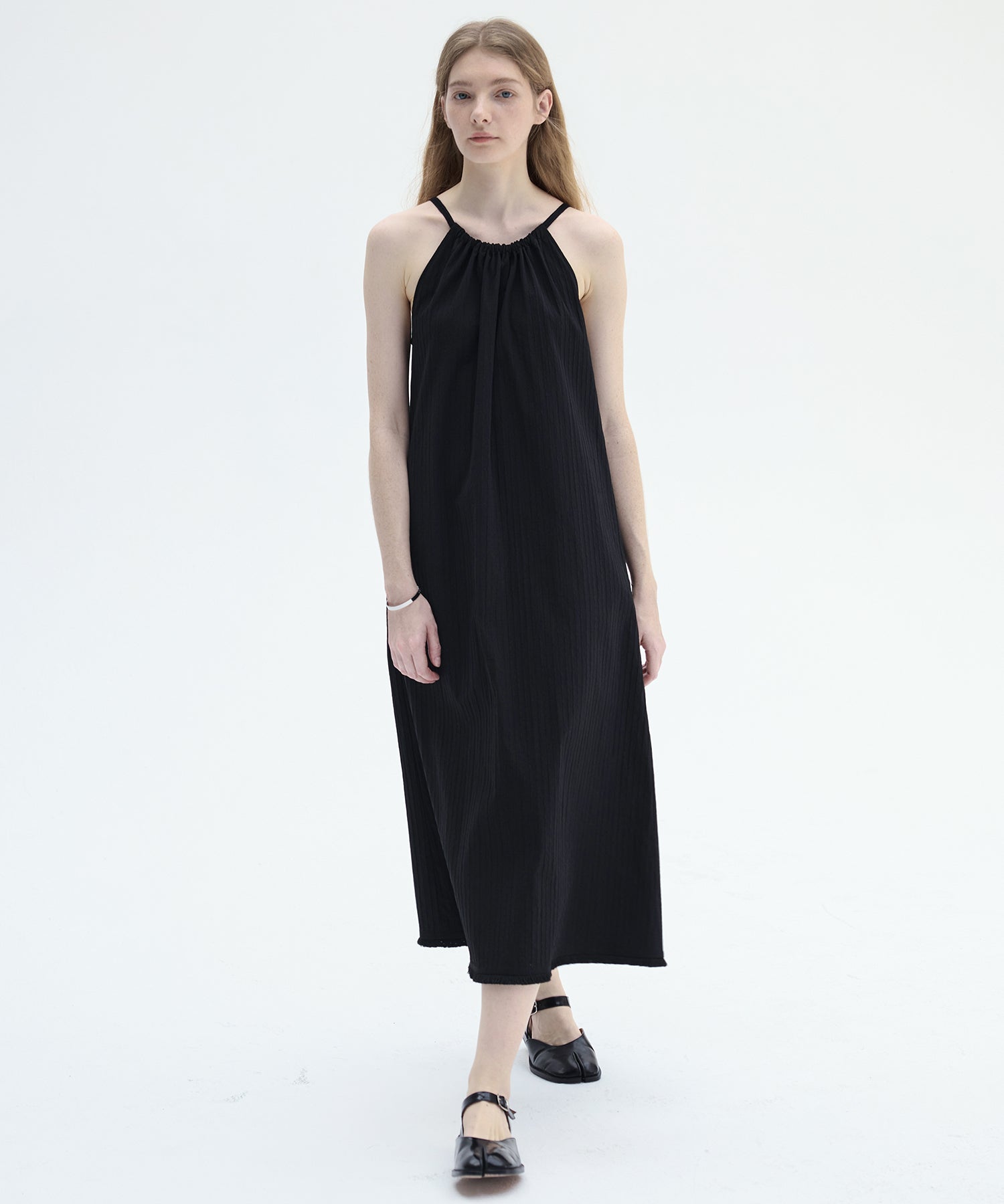 Fringe Hem Halter Neck Camisole Dress