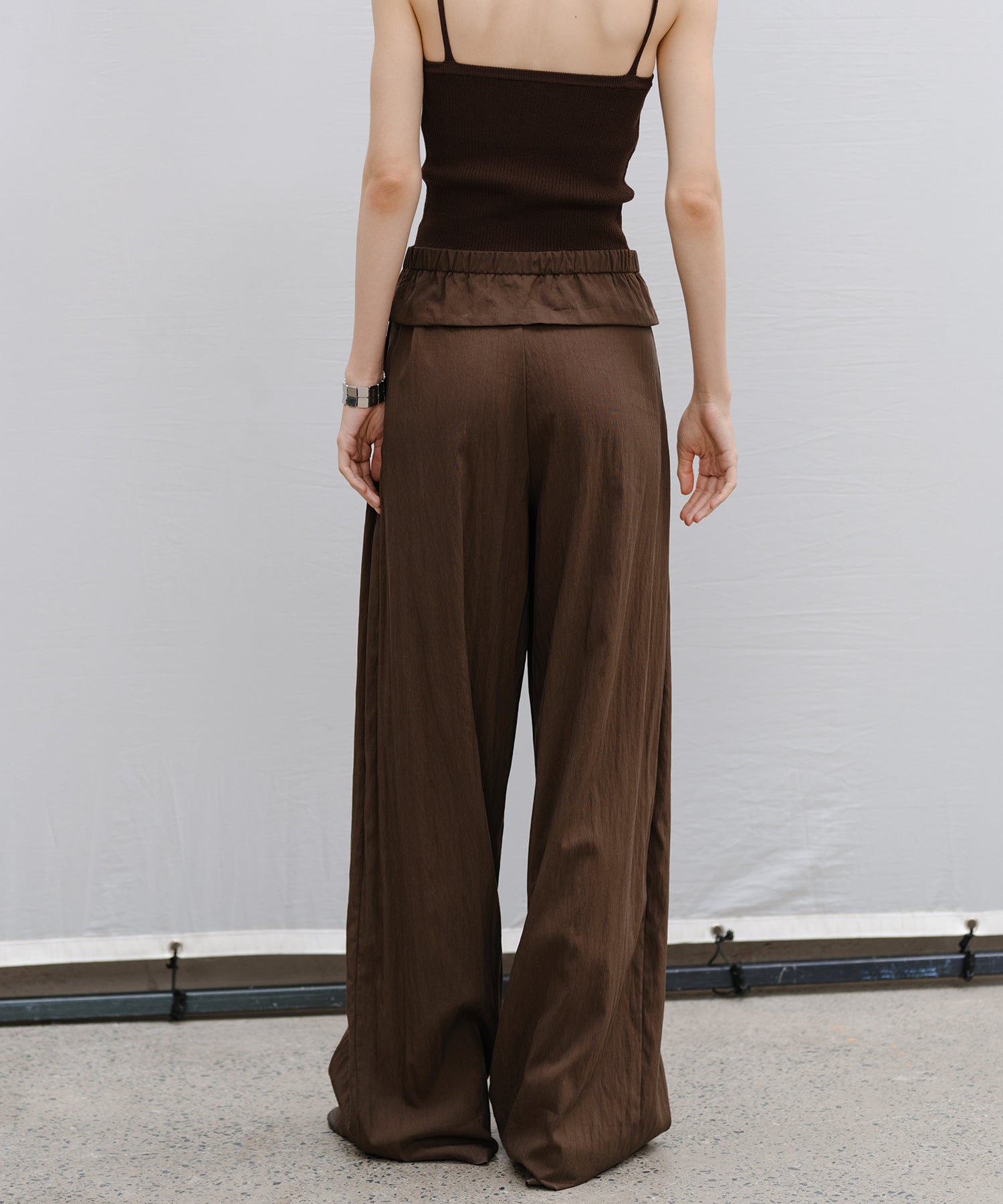 "Shipping from late February to early March" Curved Wide-Leg Drawstring Pants