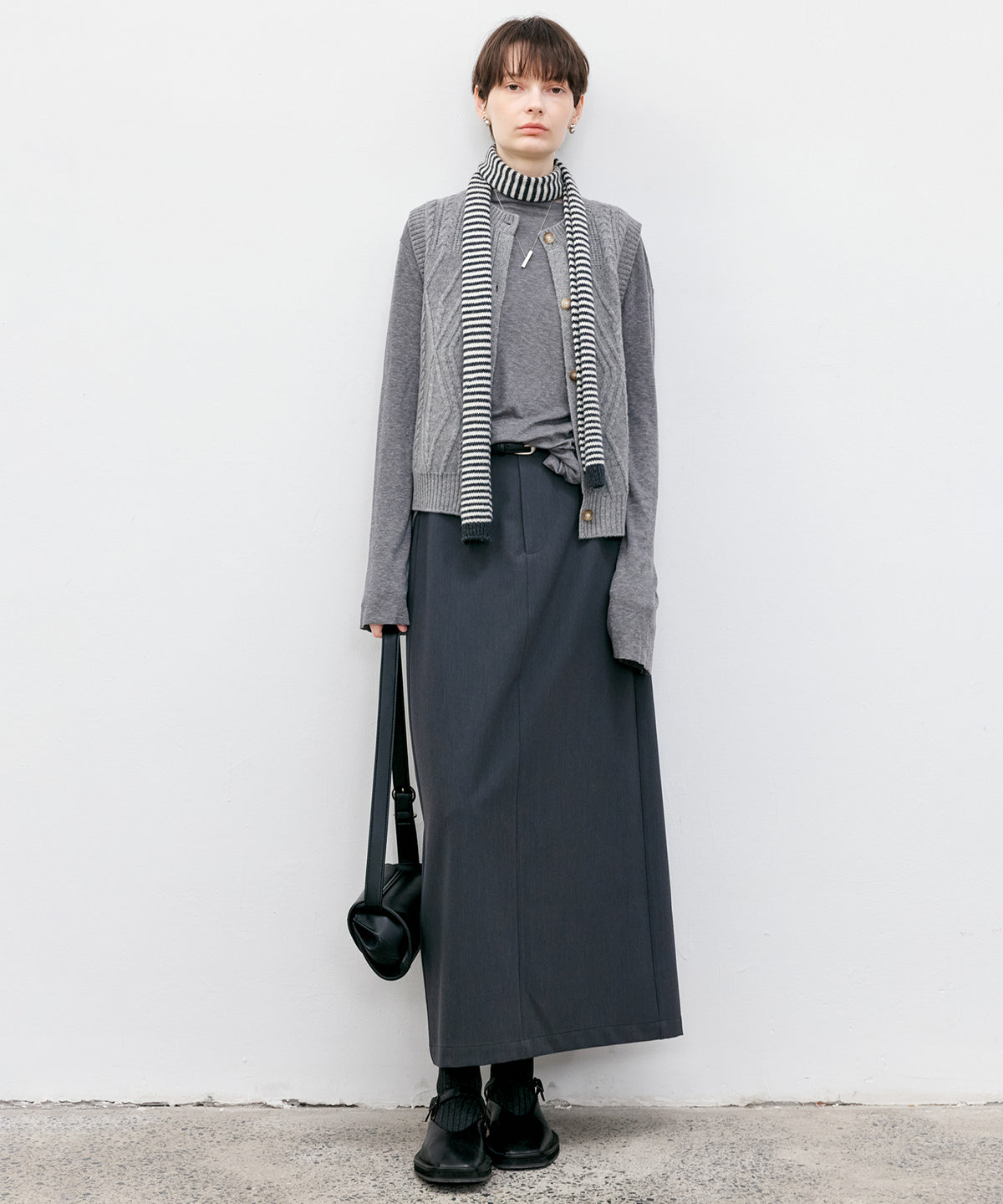Back Slit Straight Maxi Skirt