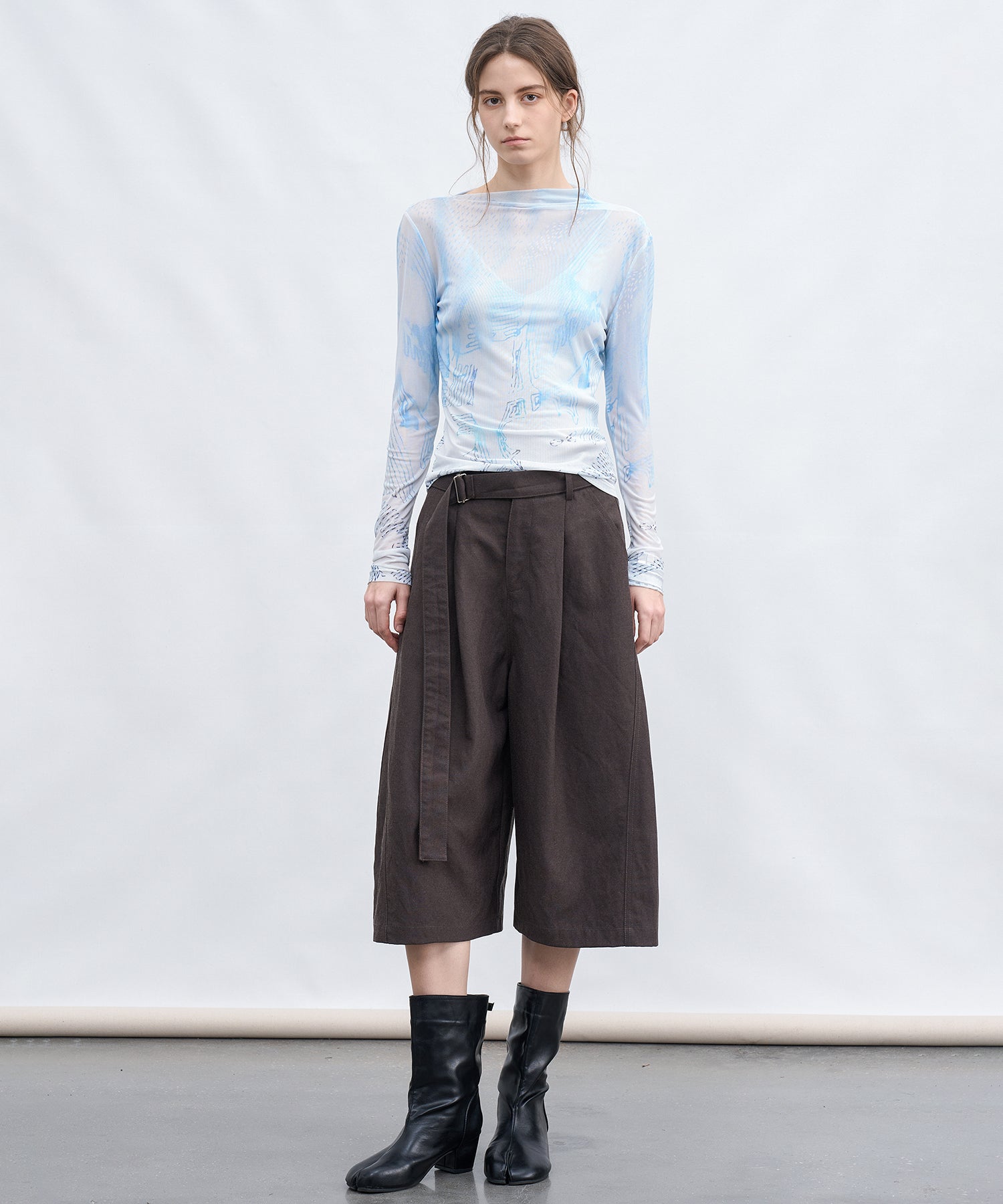 Art Print Sheer Top