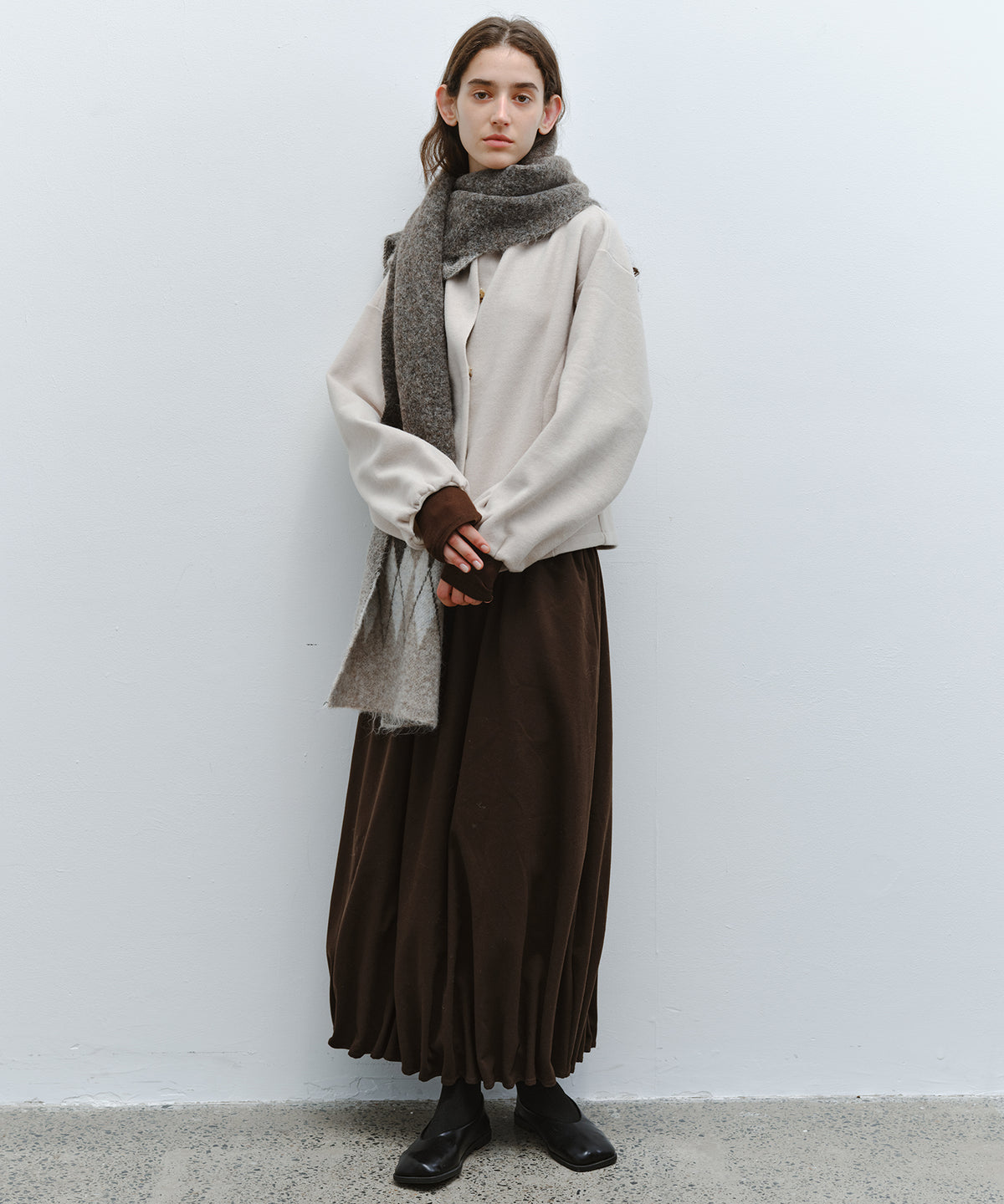 「10月下旬出荷予定」Wool-Like Balloon Flare Skirt