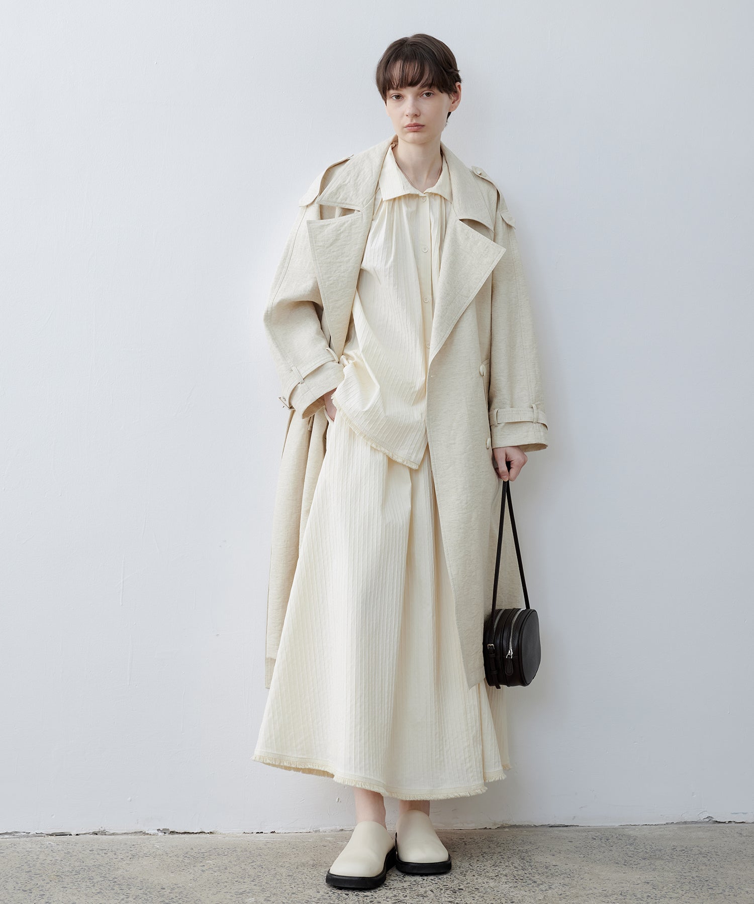 Double-Breasted Epaulette Trench Coat