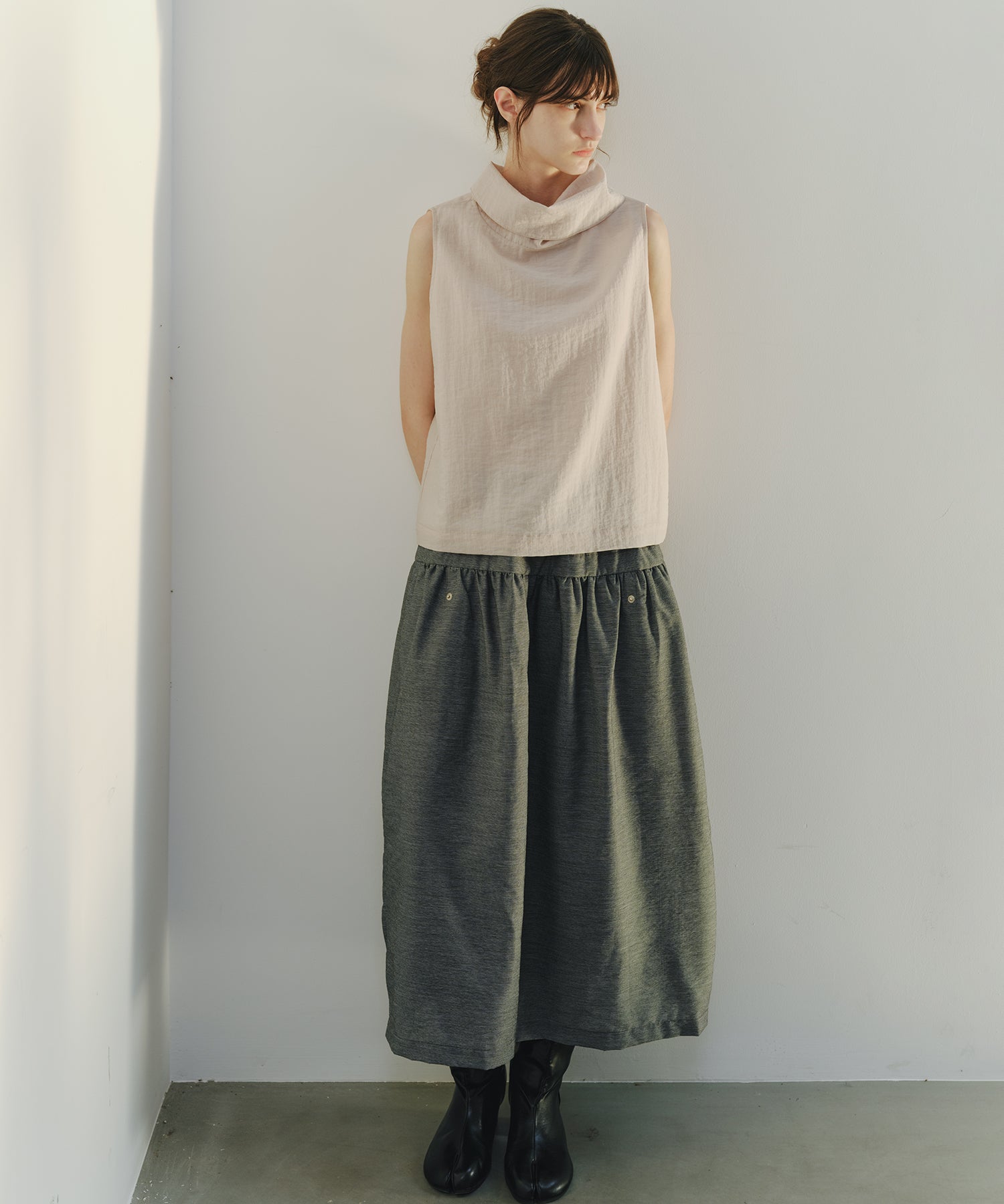 「7月上旬～中旬出荷」Linen-Like Balloon Skirt