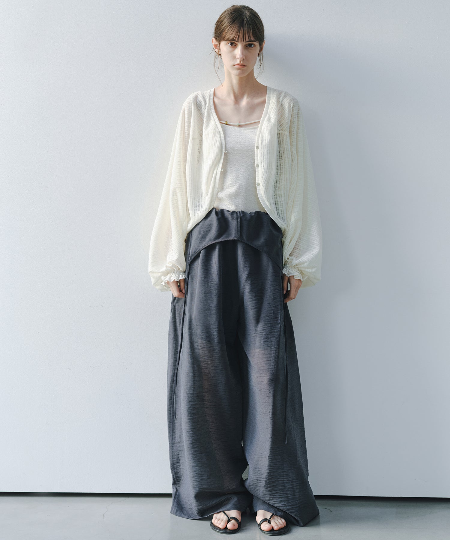 「8月中旬～下旬出荷」Wool Silk Beaded Strap Camisole