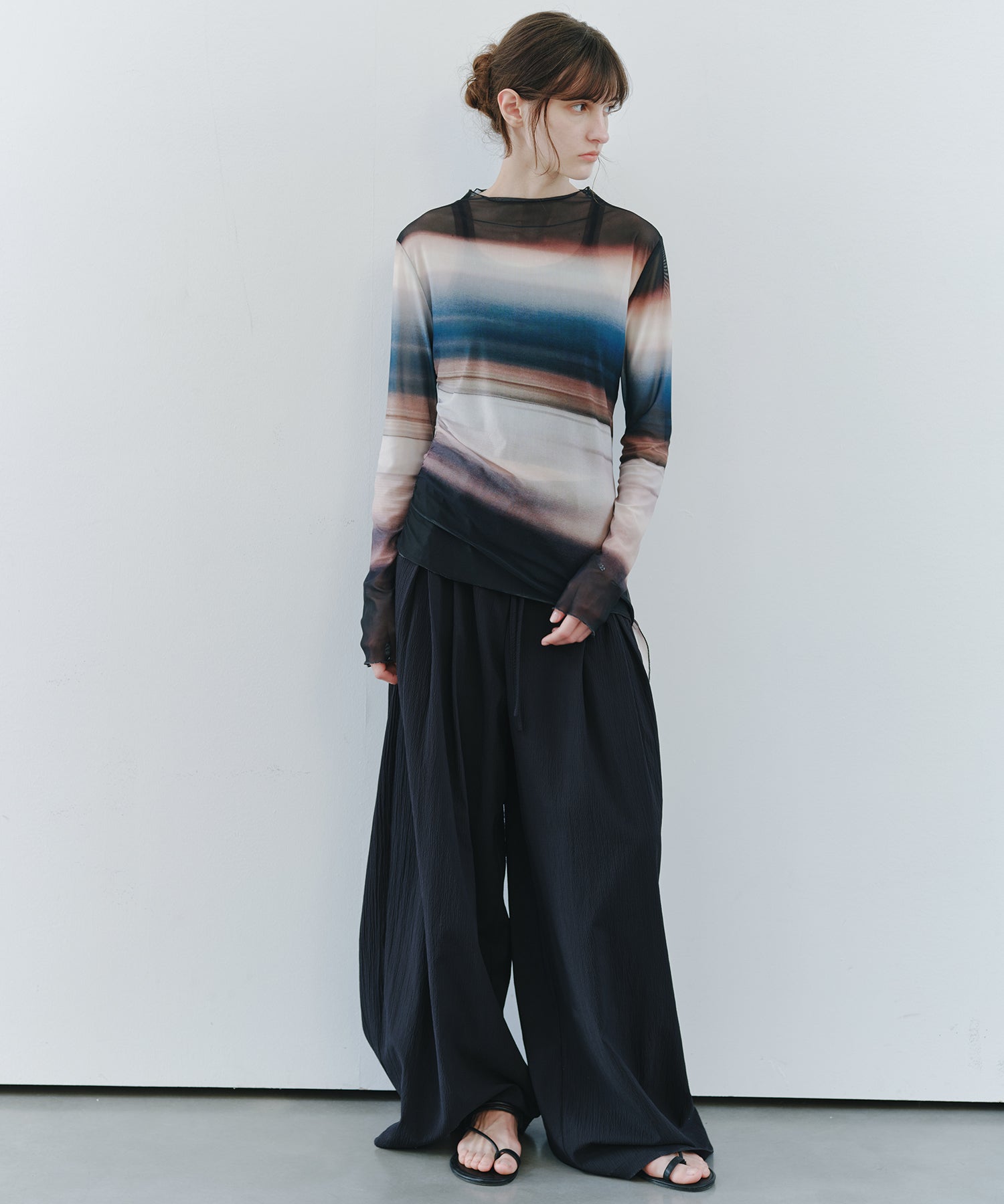 「7月上旬～中旬出荷」Textured Wide Easy Pants