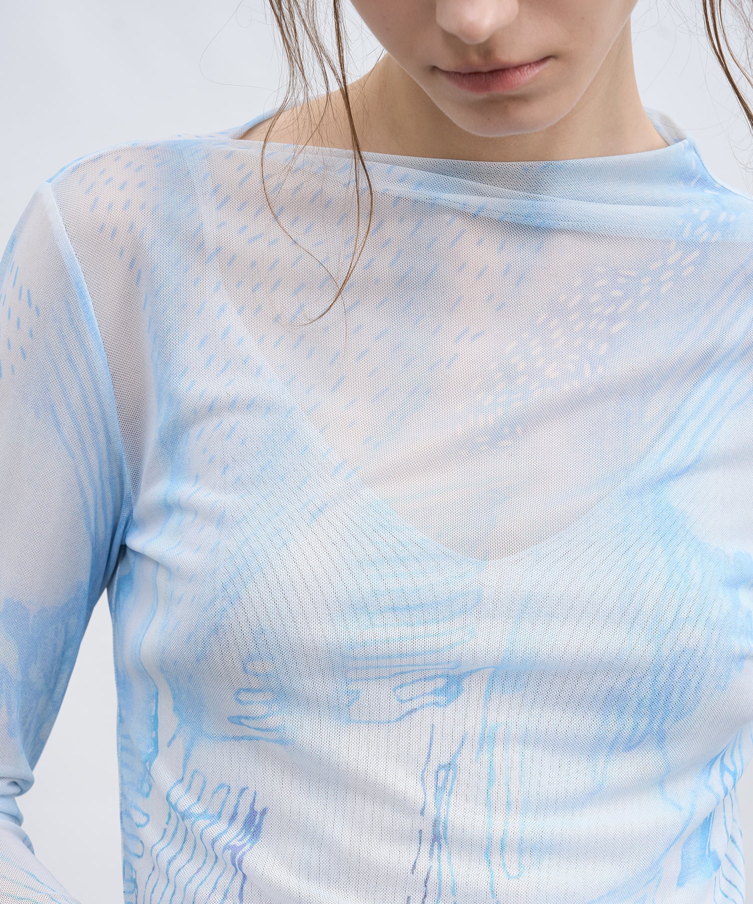Art Print Sheer Top