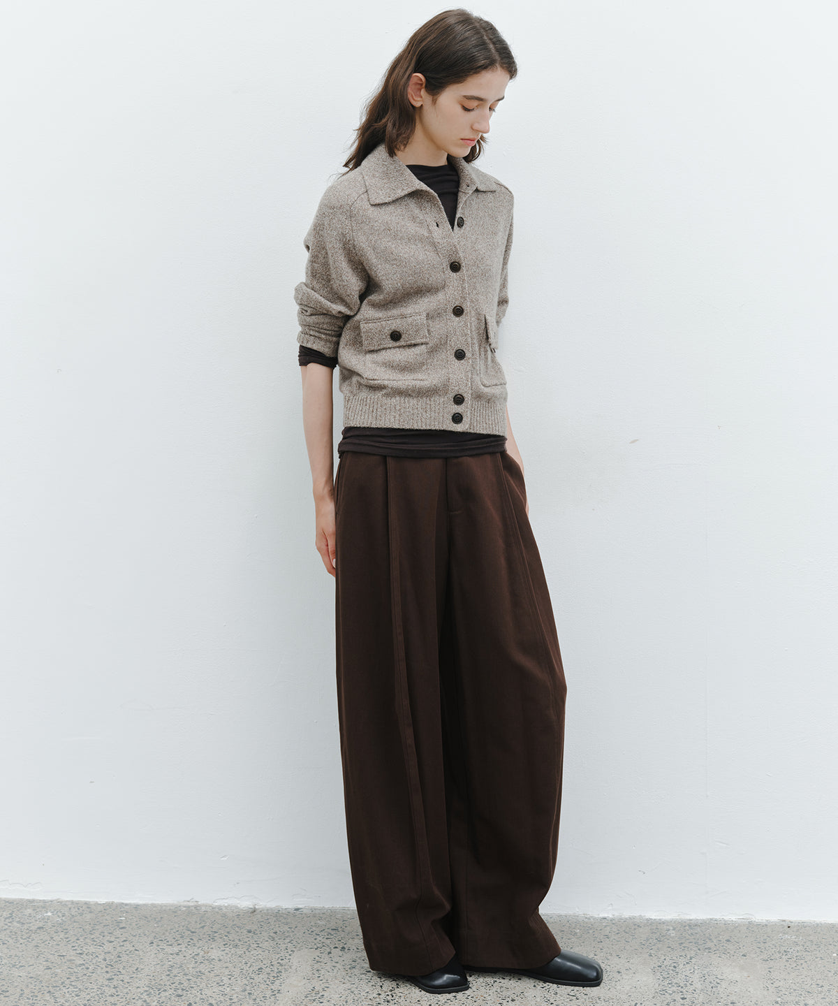 「10月下旬出荷予定」Back Elastic Wide Straight Pants