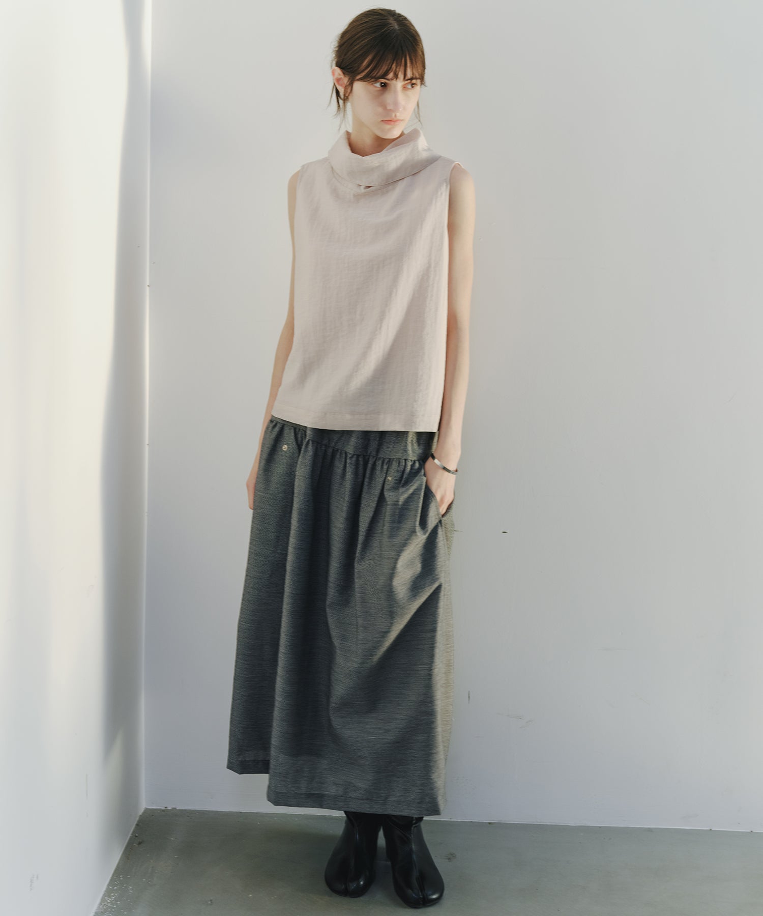 「7月上旬～中旬出荷」Linen-Like Balloon Skirt