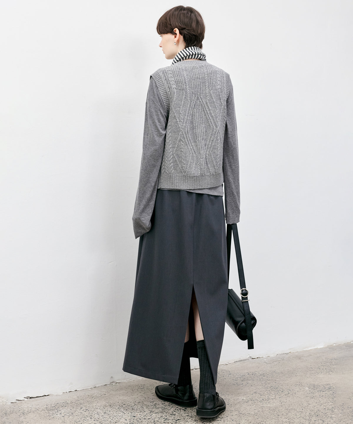 Back Slit Straight Maxi Skirt