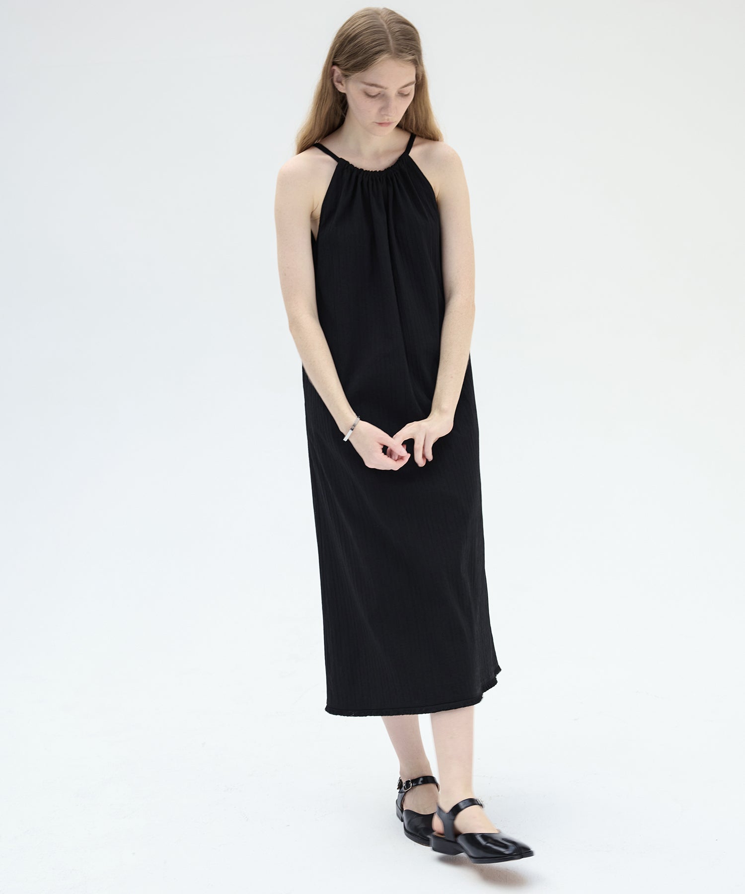 Fringe Hem Halter Neck Camisole Dress