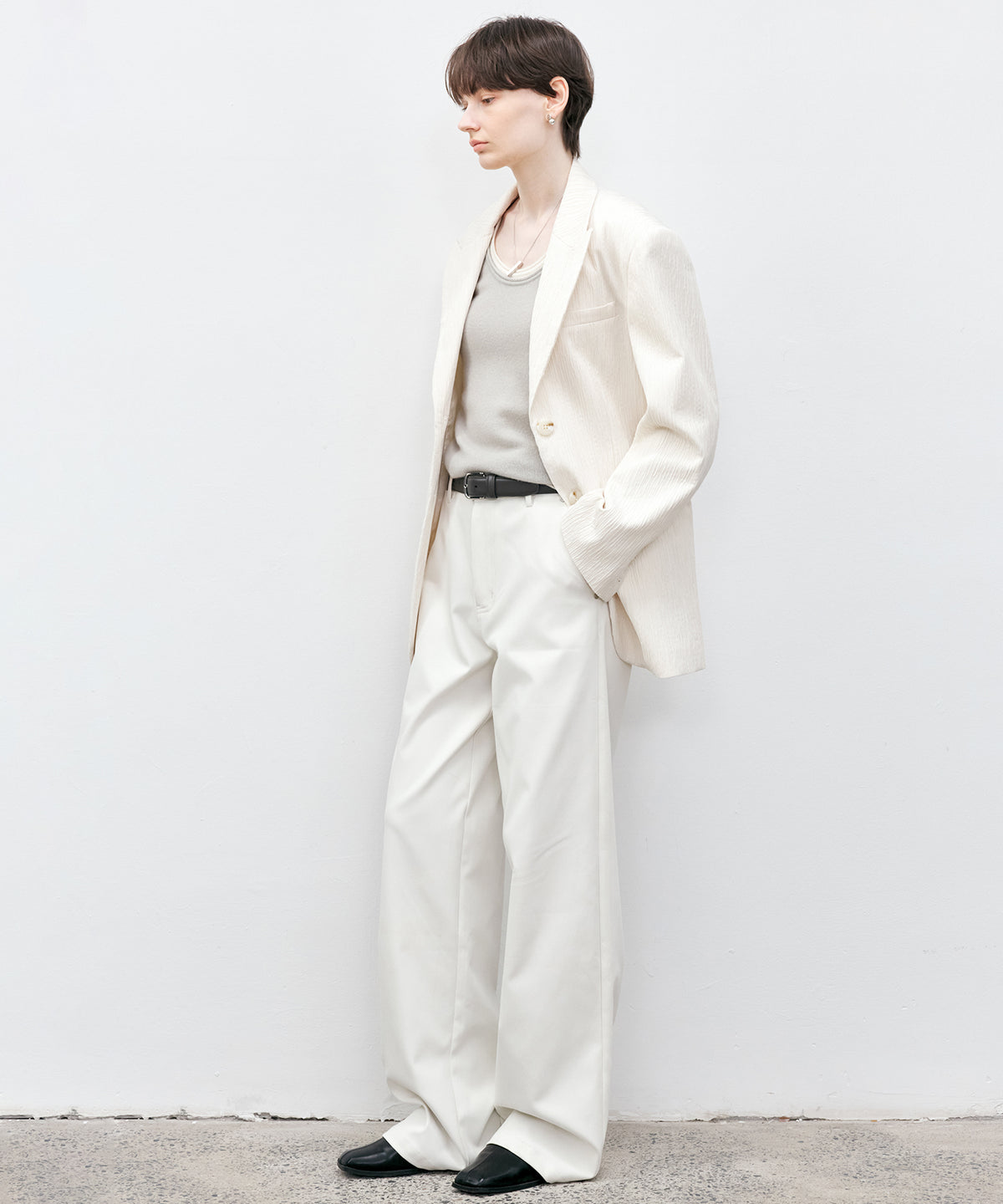 Textured Oversized Tailored Jacket