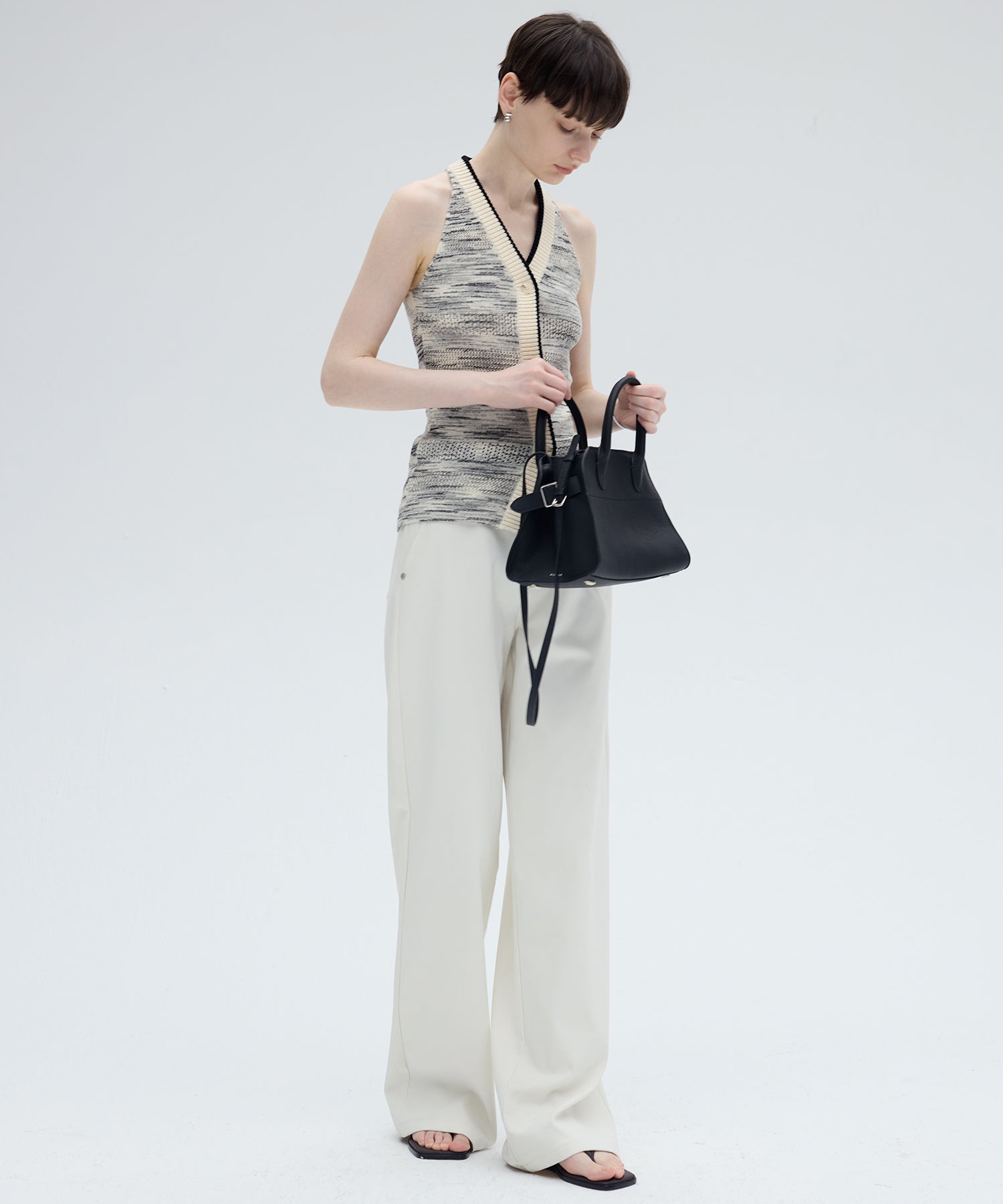Melange Halter Knit Top