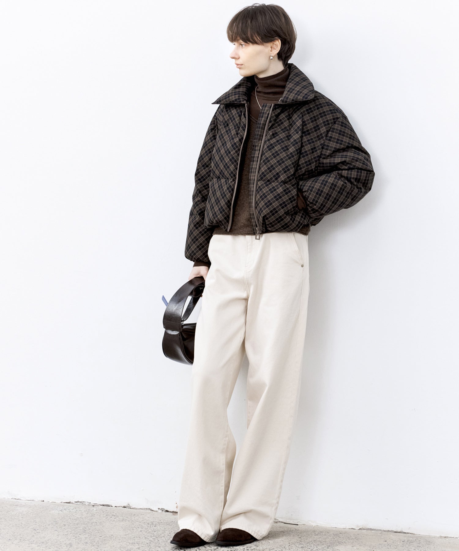 Check Pattern Down Coat