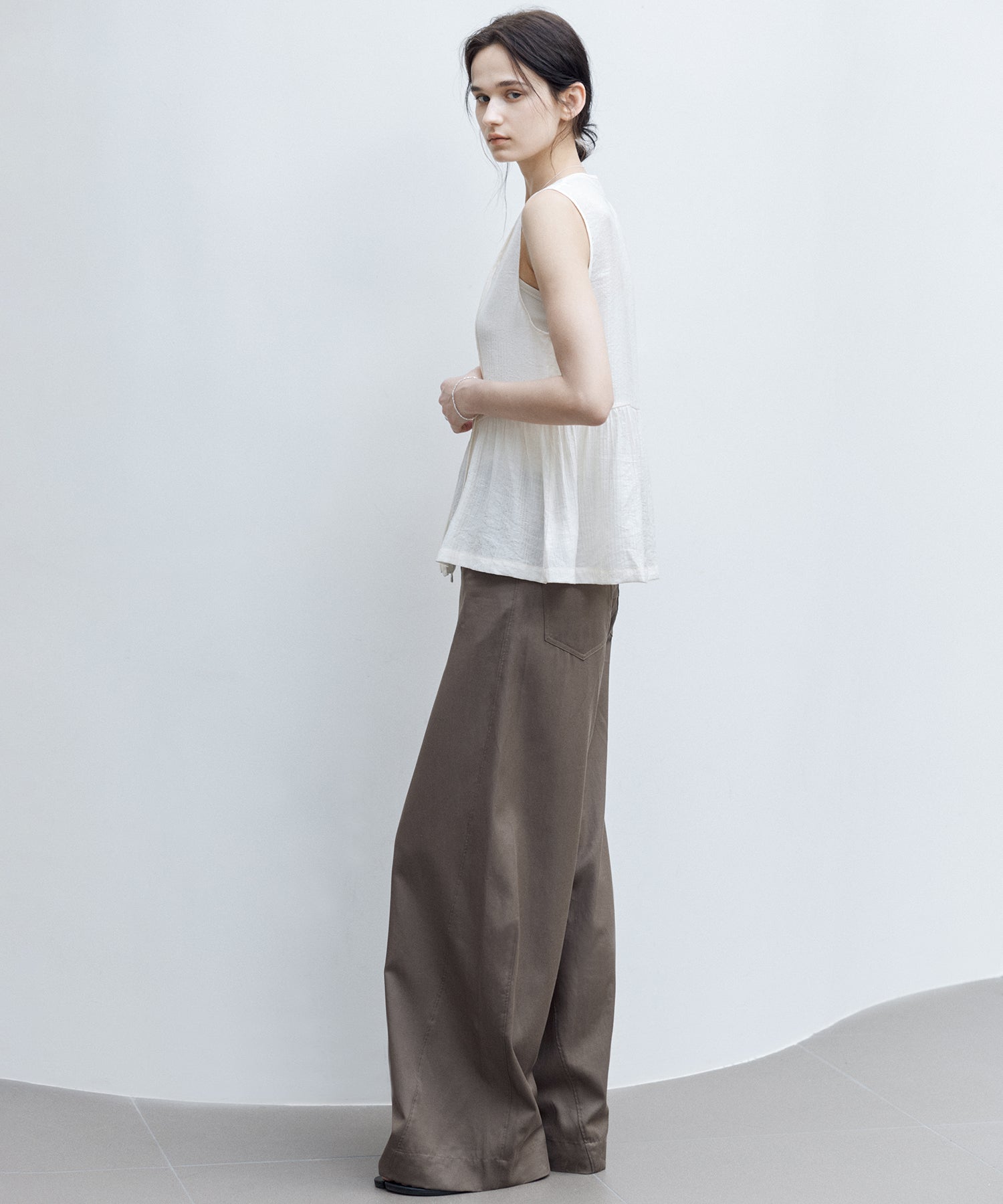 Flowy Tie Design Vest – Layered Look Summer Blouse