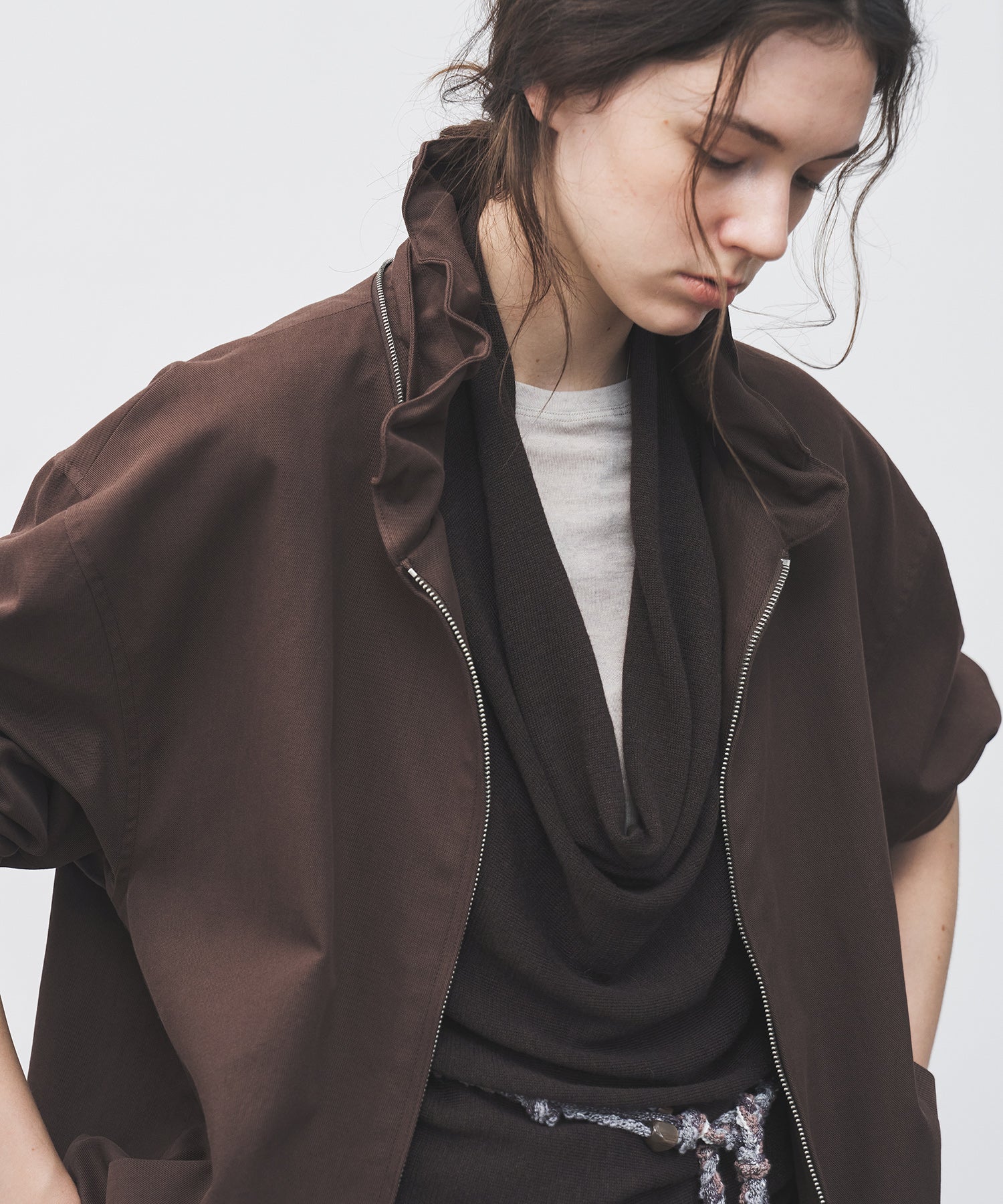 Frill-Collar Short Jacket