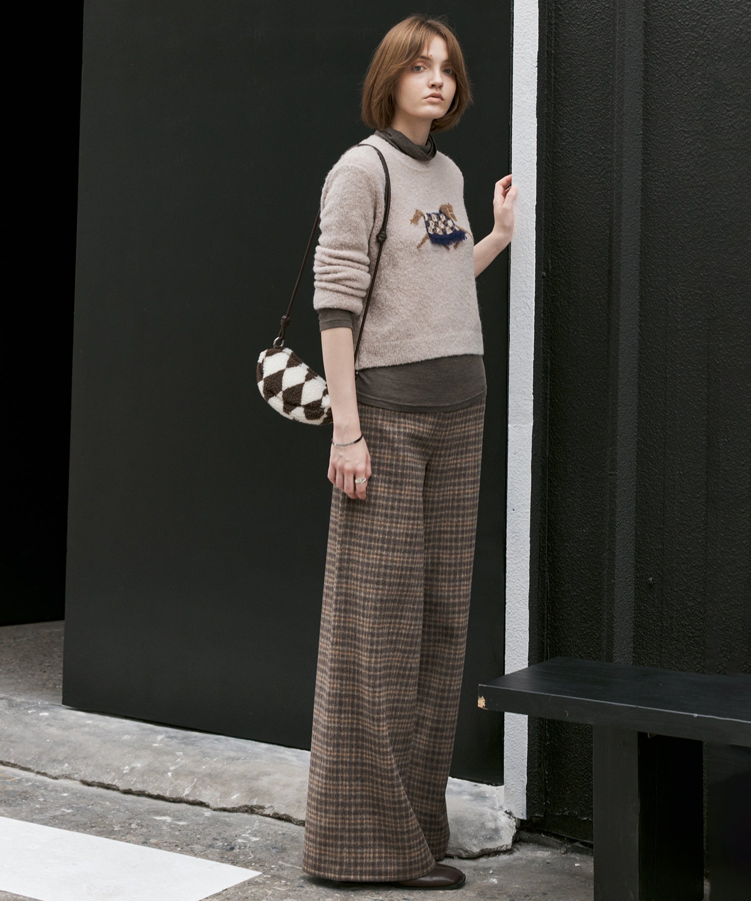 Pony Jacquard Crewneck Knit Sweater