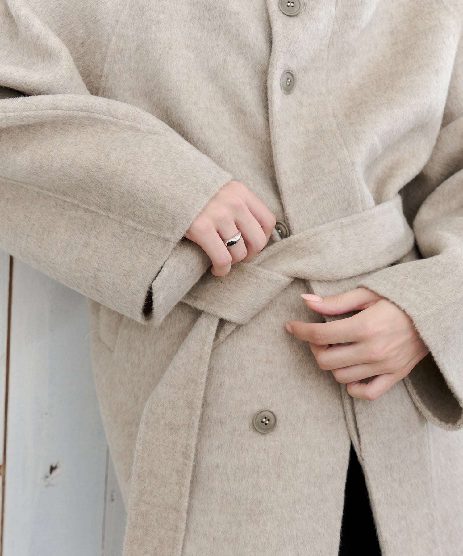 Wool Stand Collar Short Coat