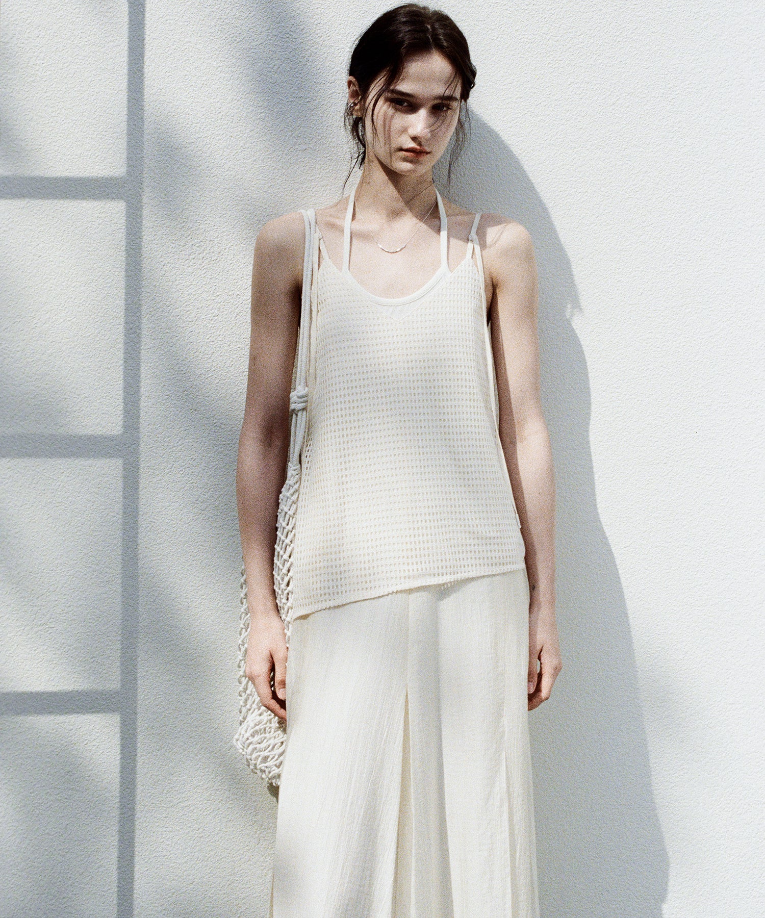 Cut-Out Layered-Look Relaxed Fit Cami Dress