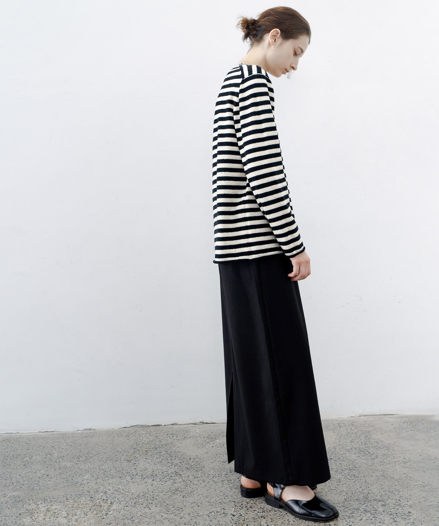 Textured Stripe Crew Neck Knit Sweater