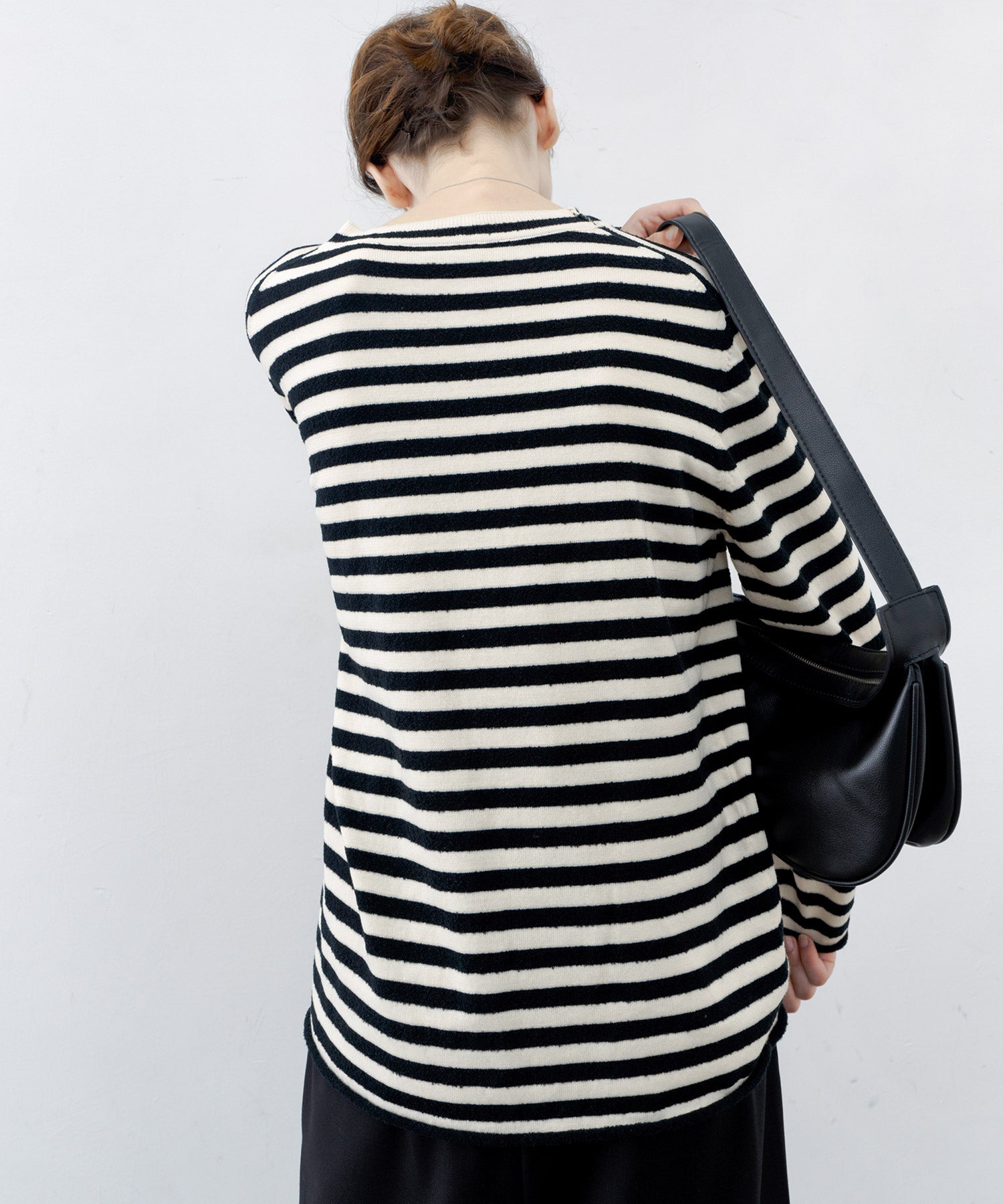Textured Stripe Crew Neck Knit Sweater