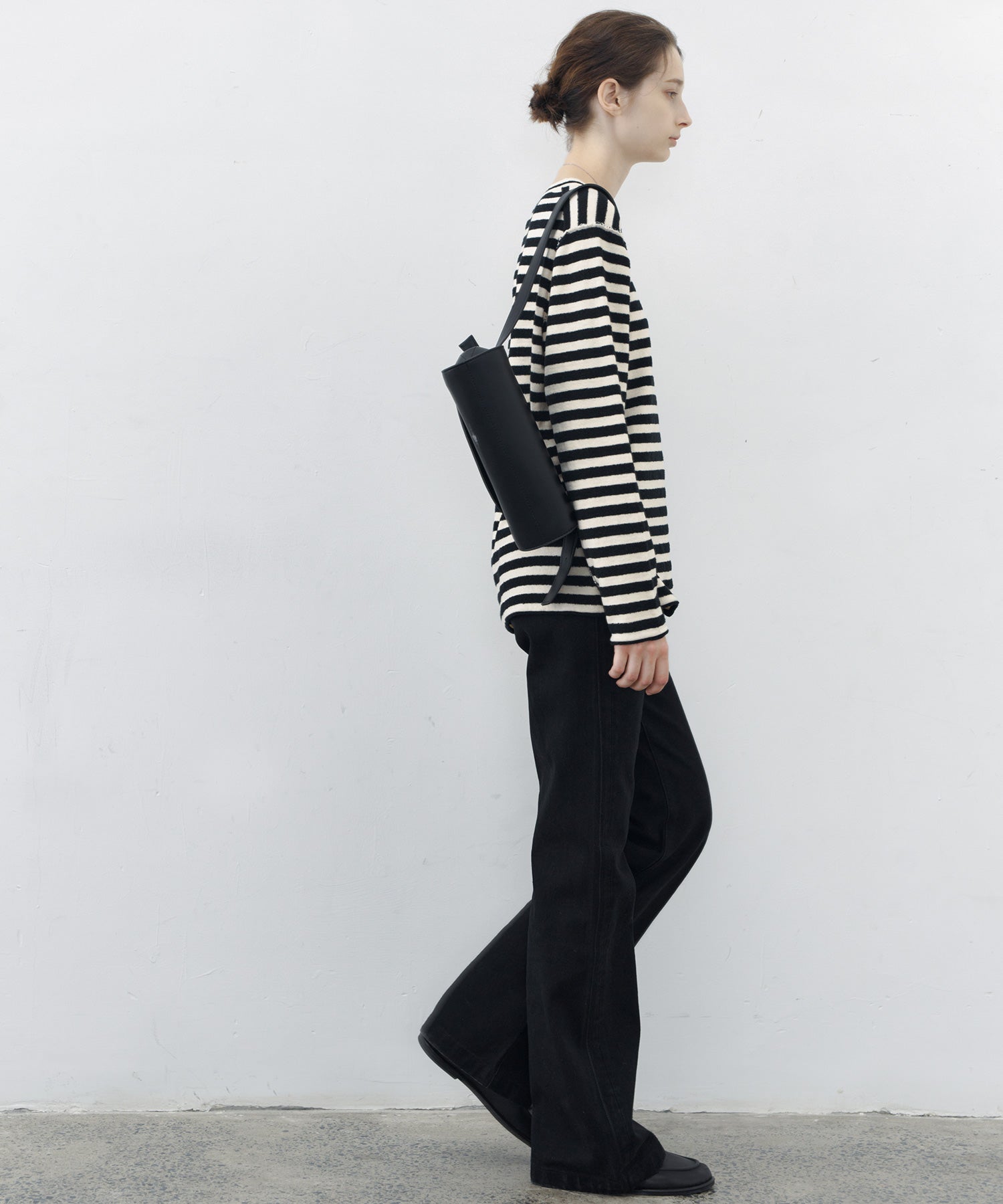 Textured Stripe Crew Neck Knit Sweater