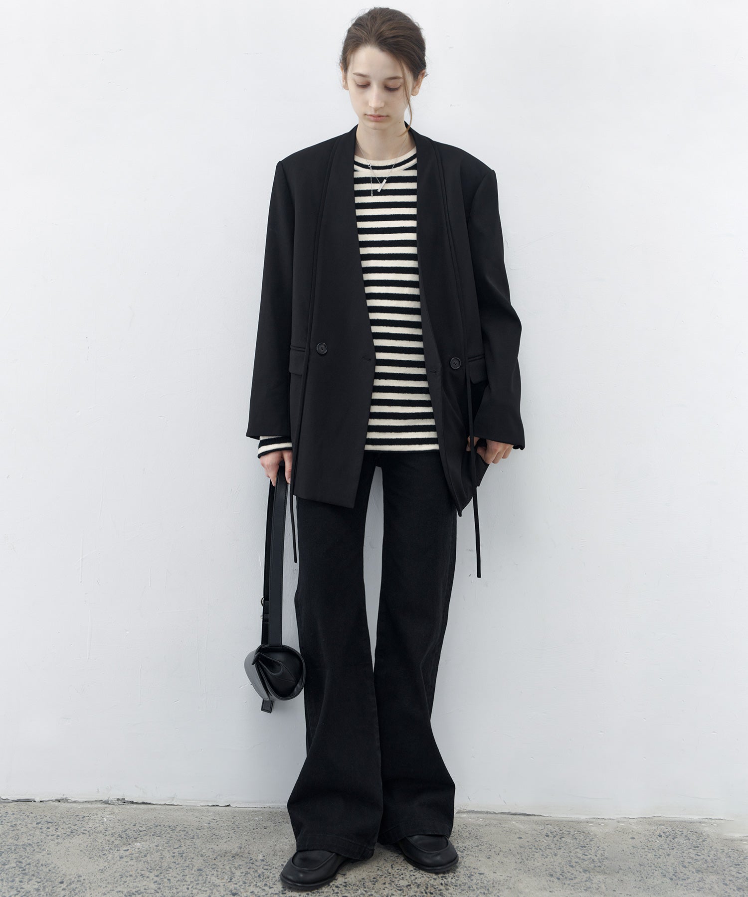 Textured Stripe Crew Neck Knit Sweater