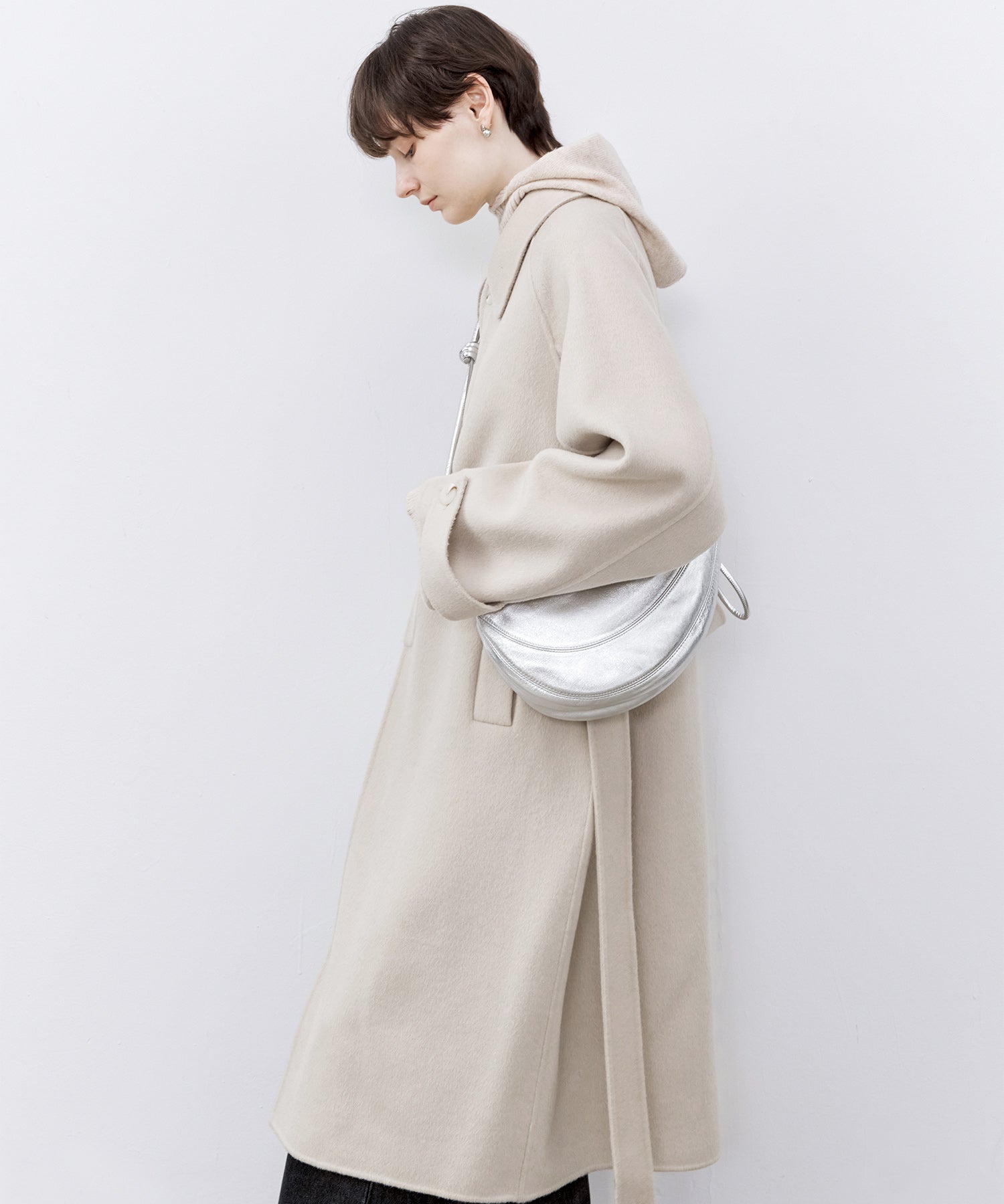 Raglan Sleeves Oversized Double-Faced Wool Coat