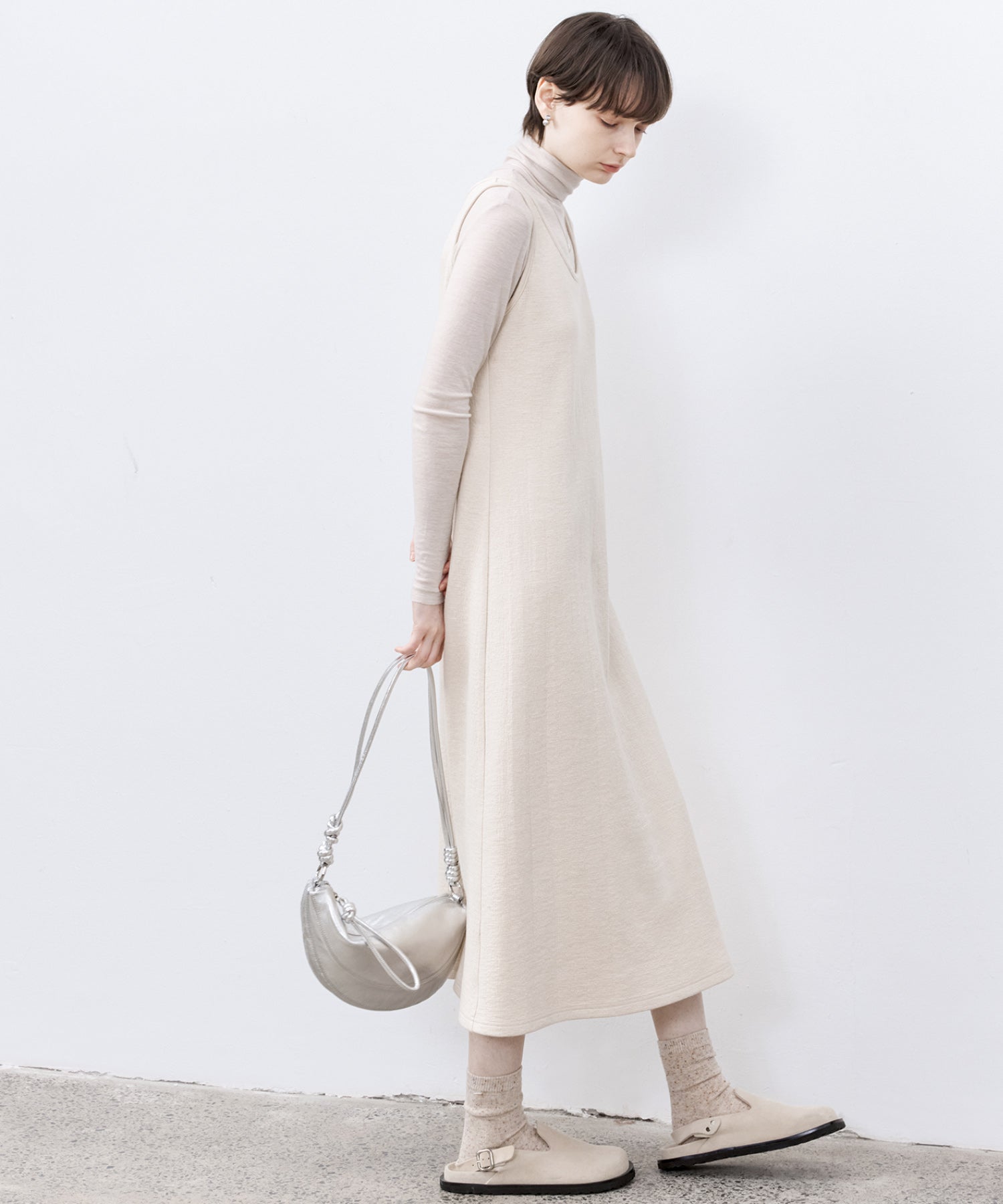 Textured Tencel Wool Sleeveless Dress