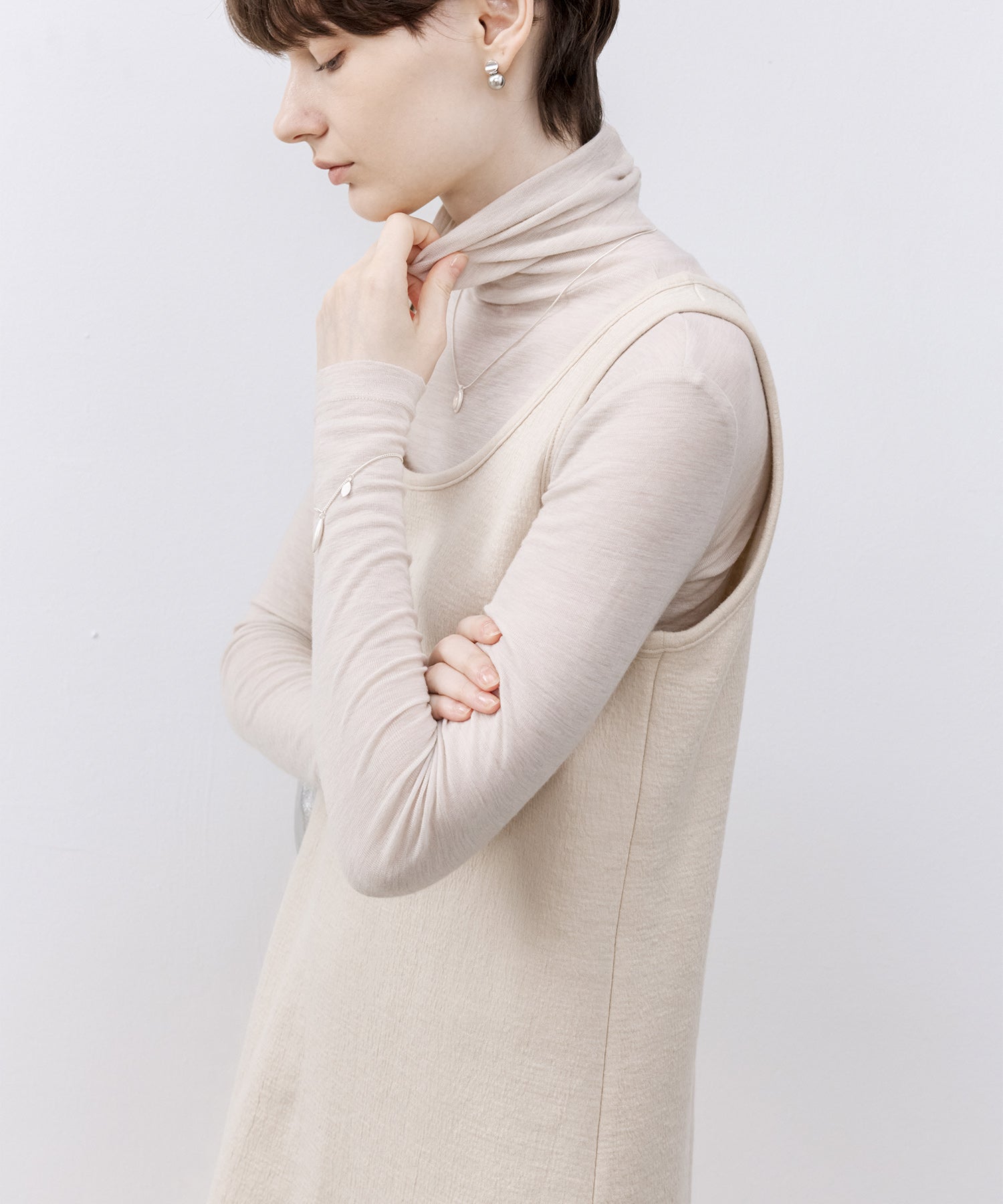 Textured Tencel Wool Sleeveless Dress