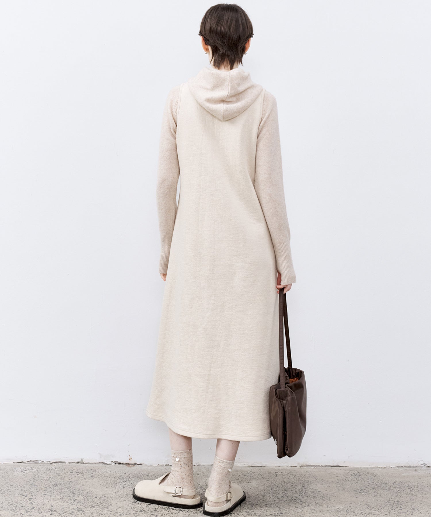 Textured Tencel Wool Sleeveless Dress