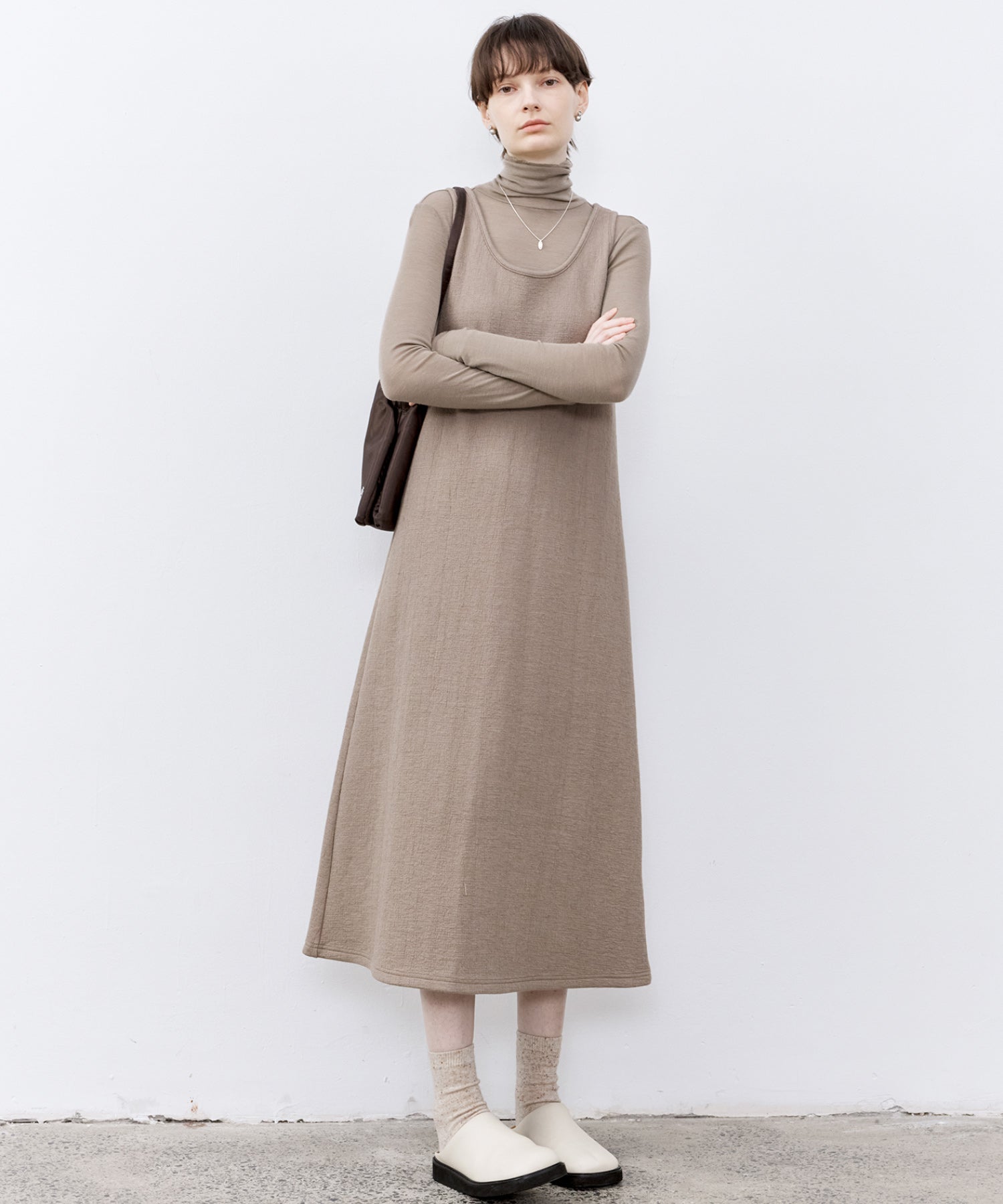 Textured Tencel Wool Sleeveless Dress