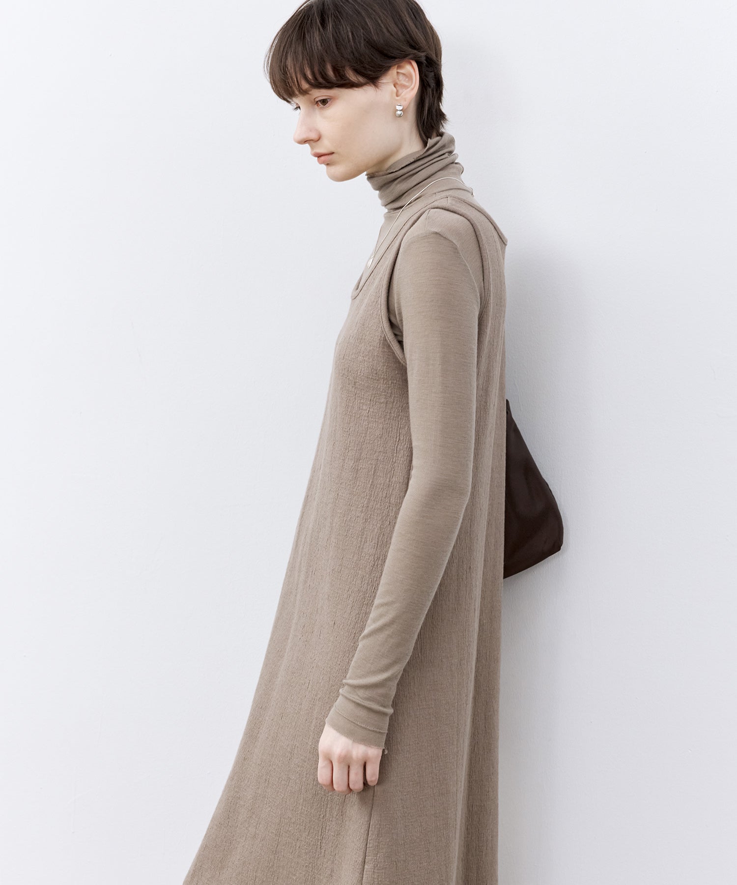 Textured Tencel Wool Sleeveless Dress