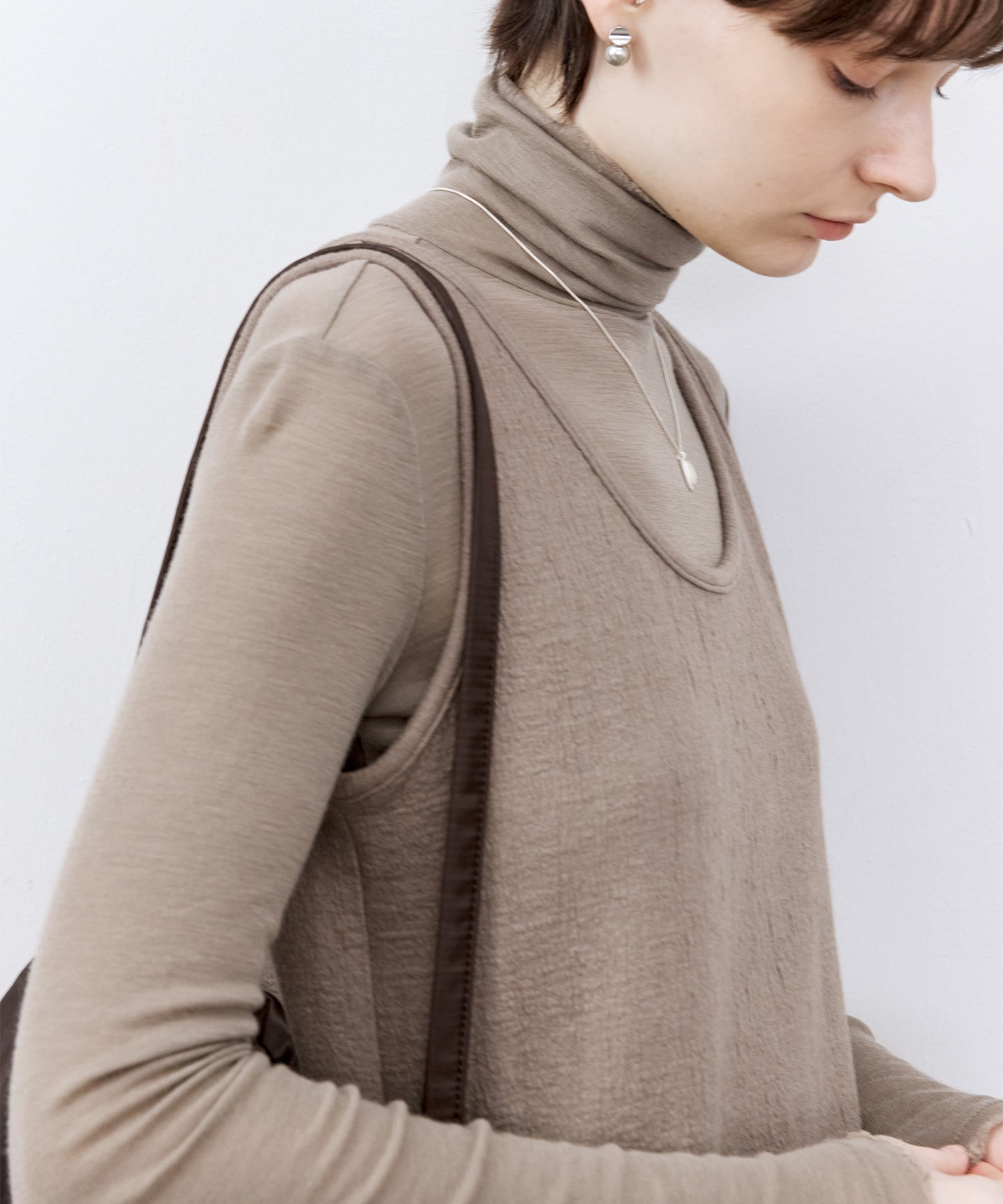 Textured Tencel Wool Sleeveless Dress