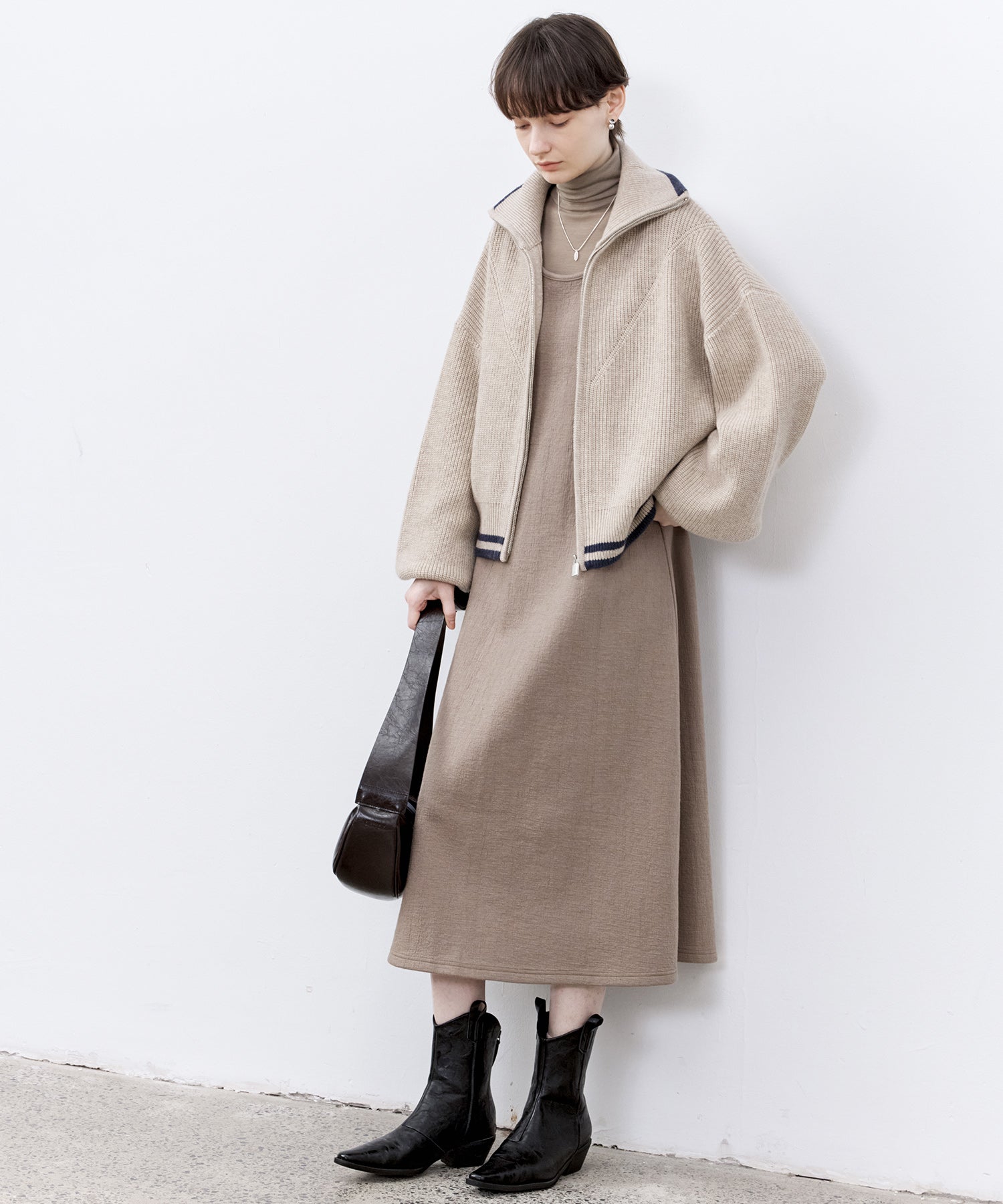 Textured Tencel Wool Sleeveless Dress