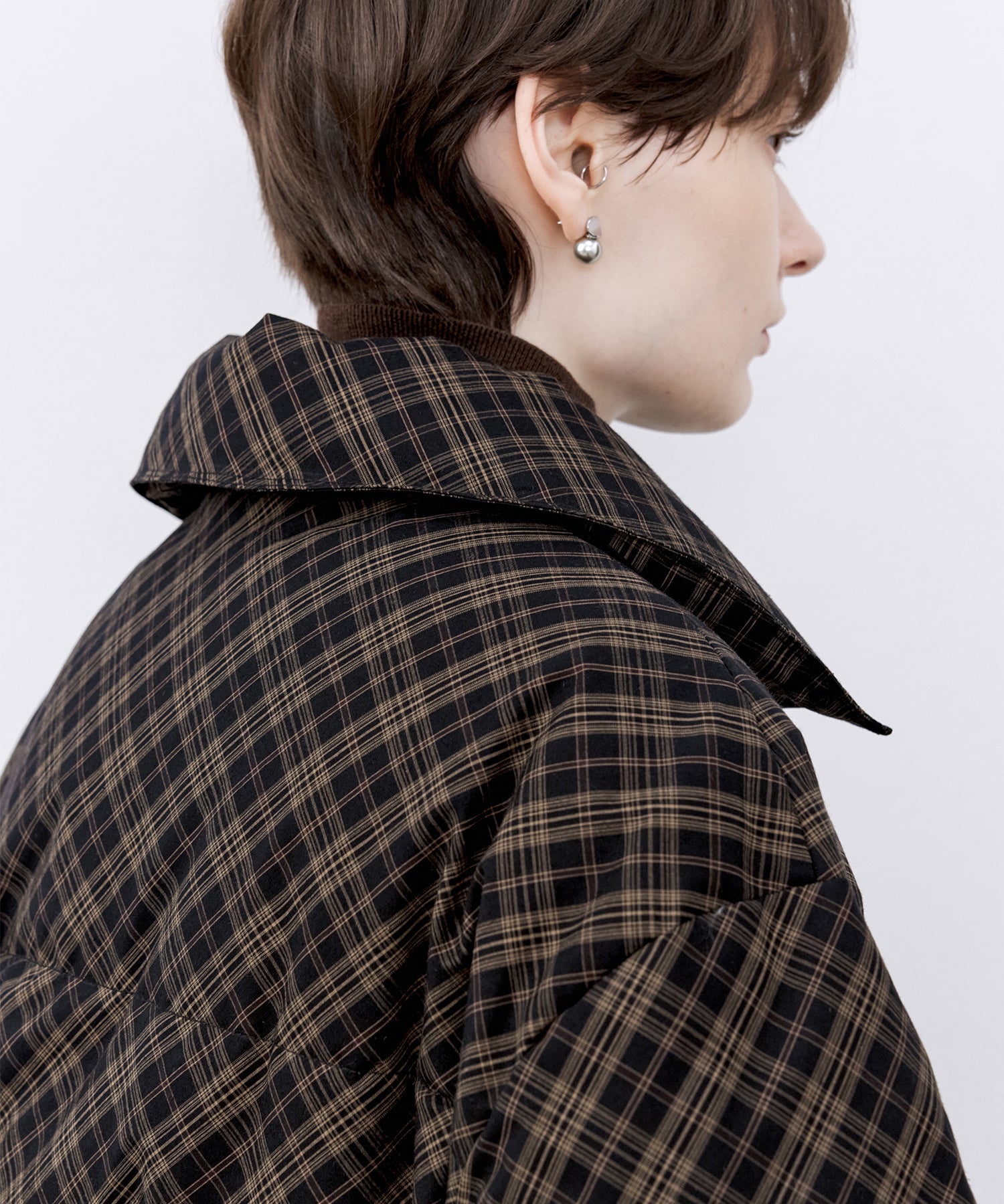 Check Short Down Jacket(チェック柄 ショートダウンジャケット)