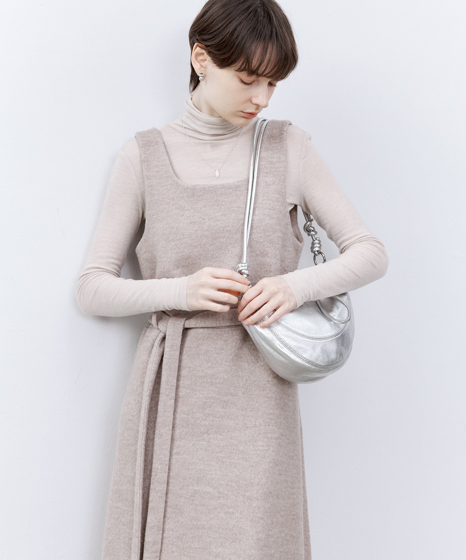 Wool-Blend Belted Jumper Dress