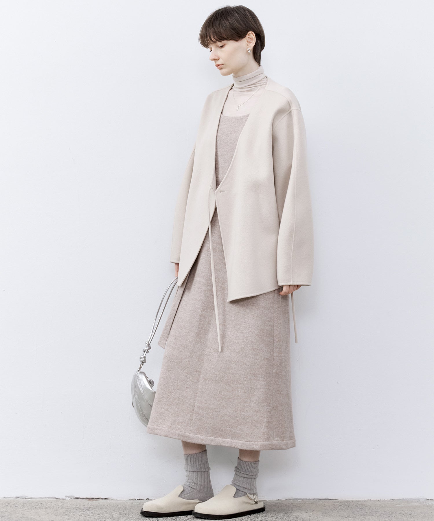 Wool-Blend Belted Jumper Dress