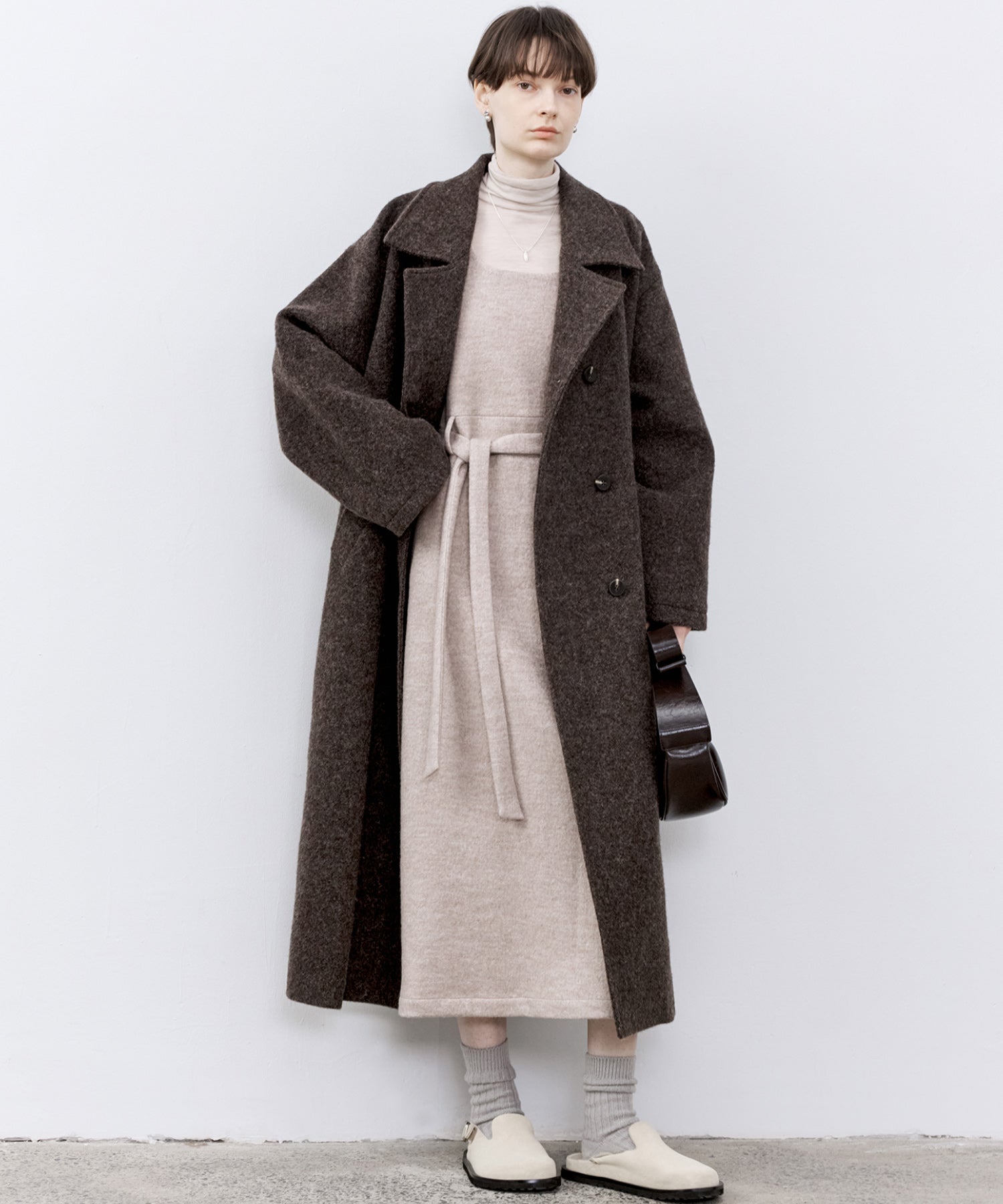 Wool-Blend Belted Jumper Dress