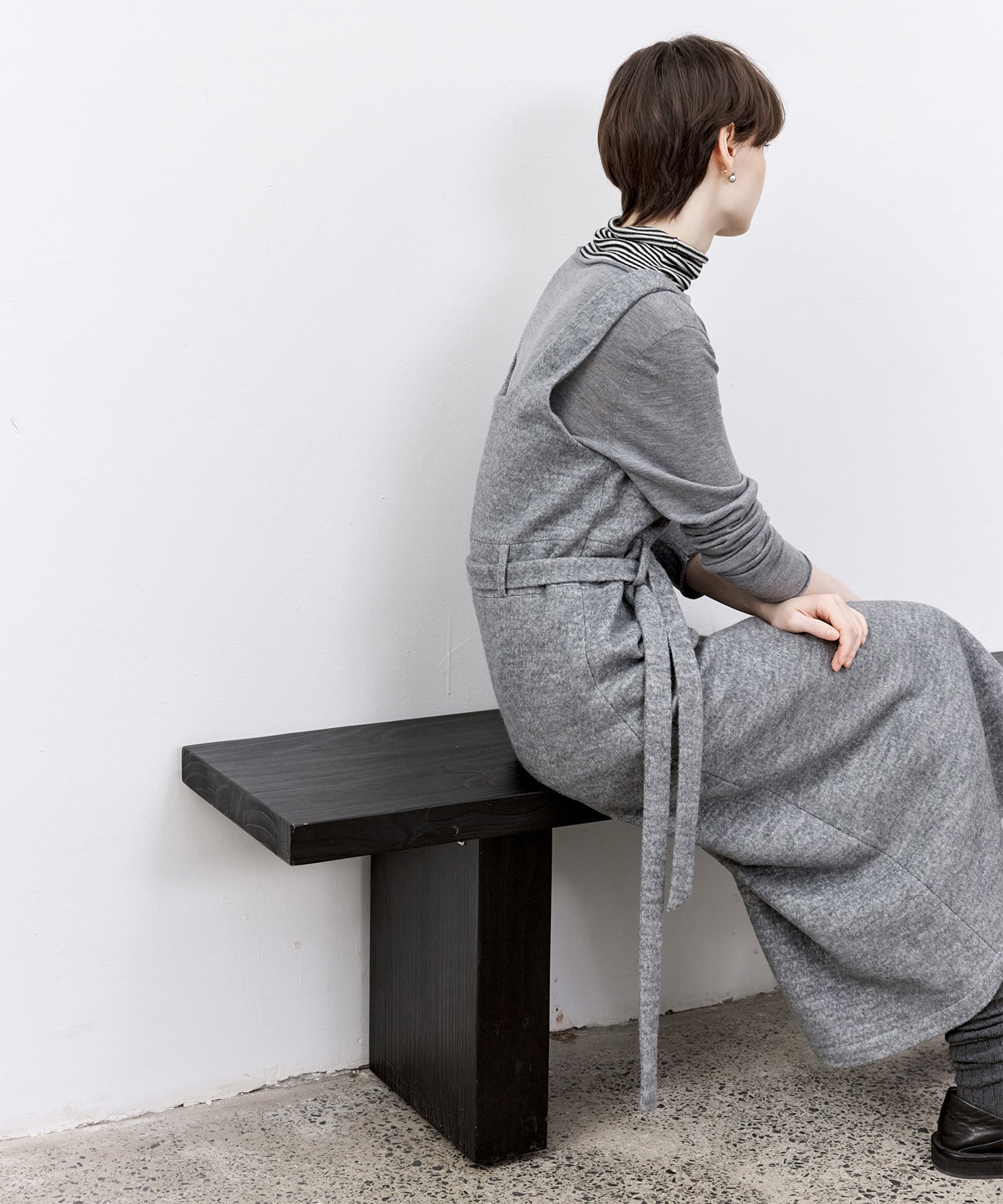 Wool-Blend Belted Jumper Dress