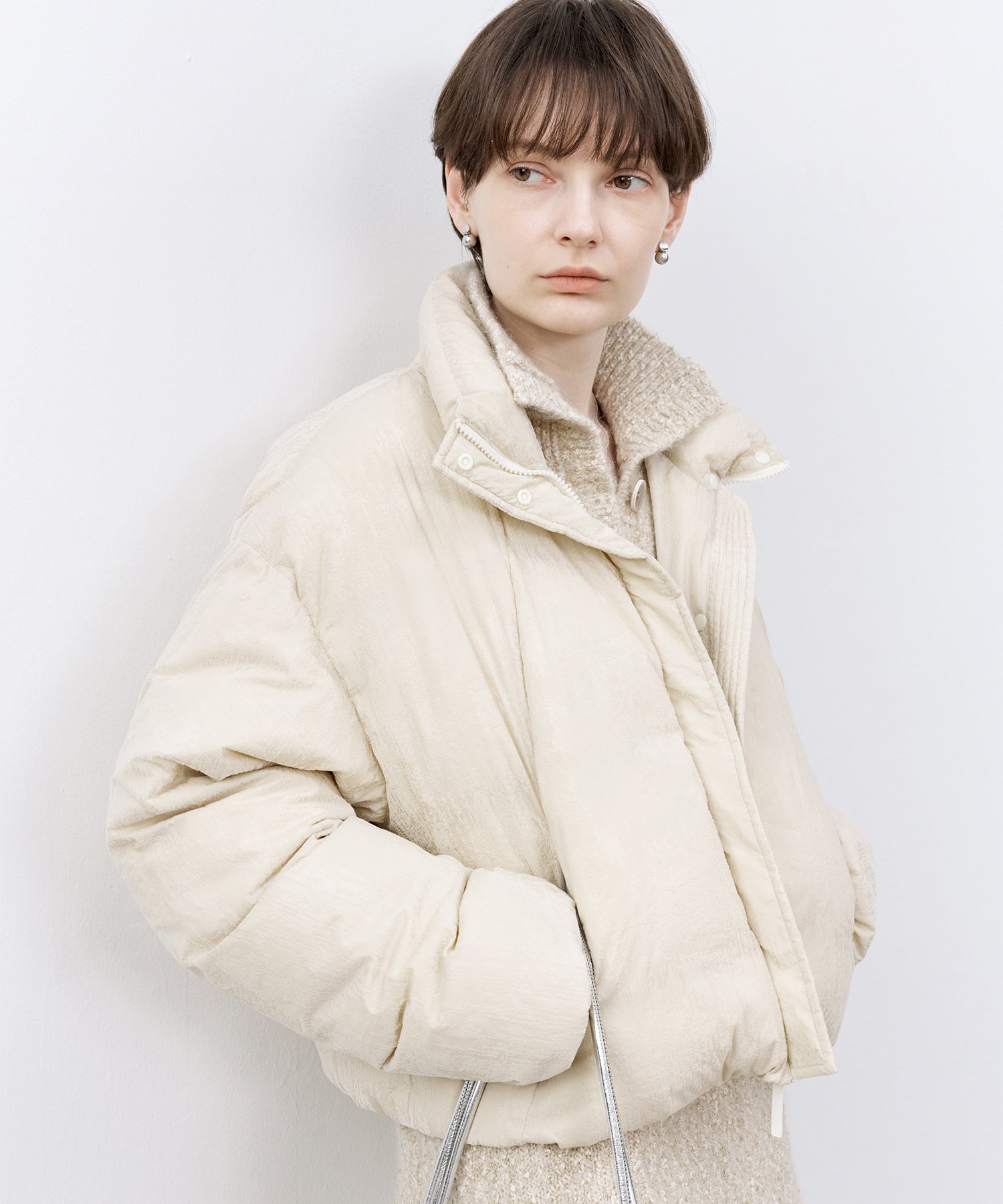 Flocked Finish Down Jacket