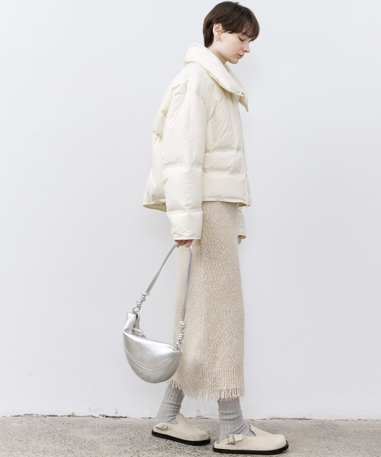 Drop Shoulder Short Puffer with Shaped Waist Design