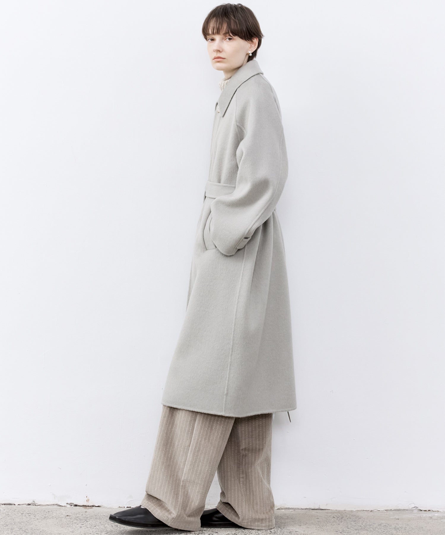 Raglan Sleeves Oversized Double-Faced Wool Coat