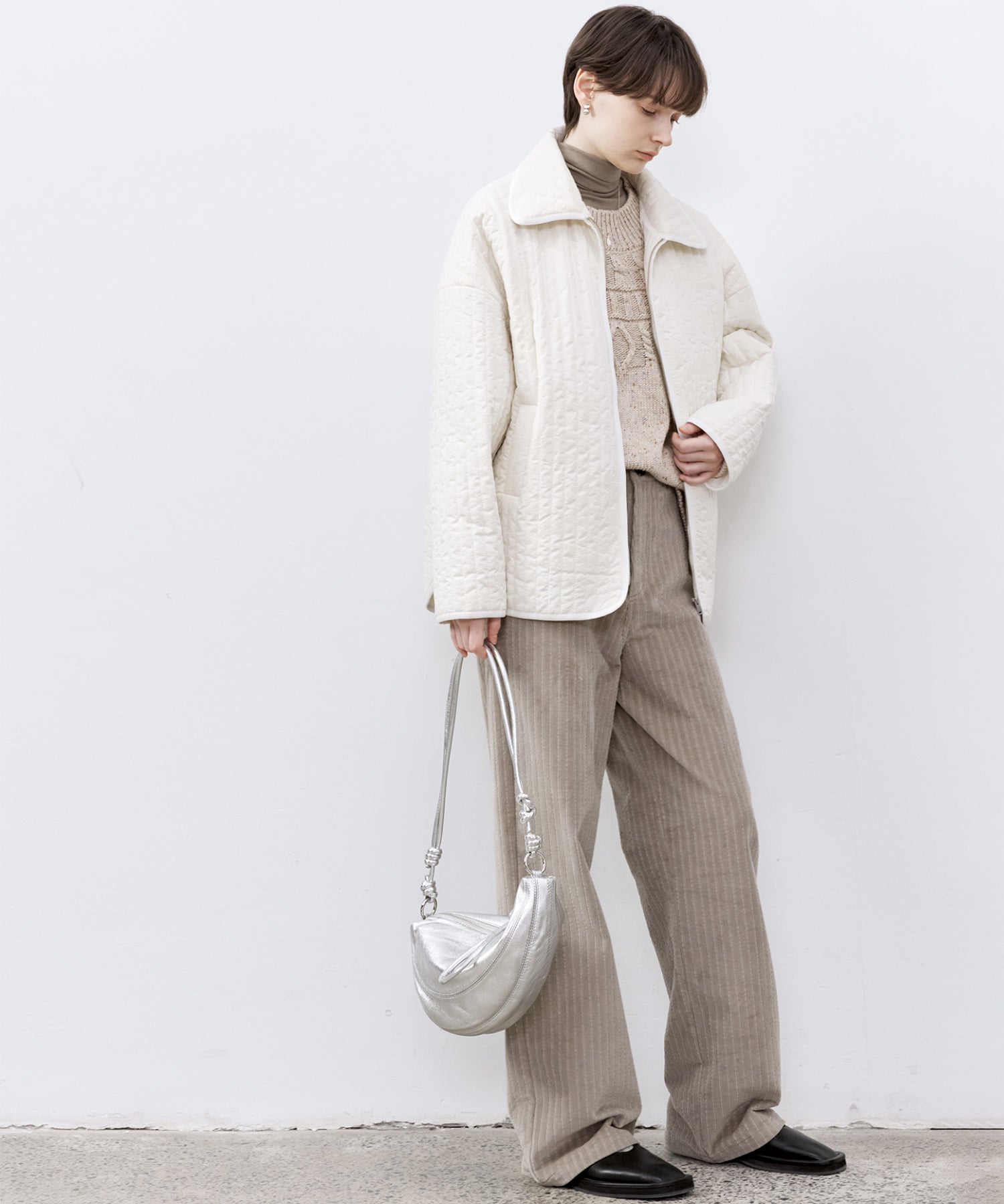 Flocked Print Quilted Jacket